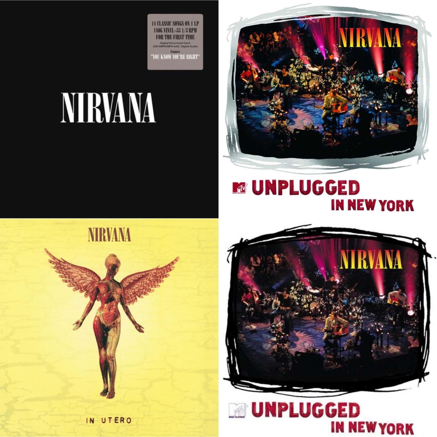 Nirvana (150G/Dl Code) & Mtv Unplugged In New York (2 LP) & In Utero (180G/33-1/3 RPM) & Unplugged In N.Y.