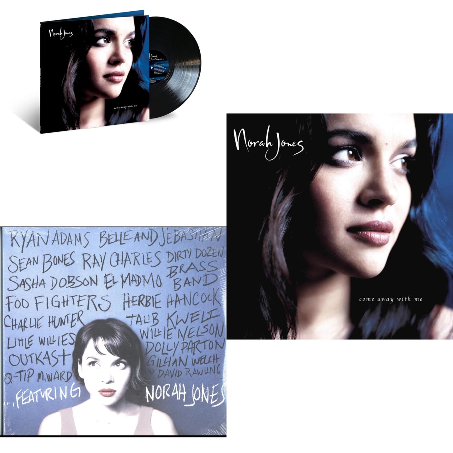 This is a 3 LP Vinyl SKU bundle.
1.This LP Vinyl is brand new.Format: LP VinylMusic Style: Pop RockThis item's title is: FeaturingArtist: Norah JonesLabel: Blue NoteBarcode: 5099990986819Release Date: 11/16/2010
2.This LP Vinyl is brand new.