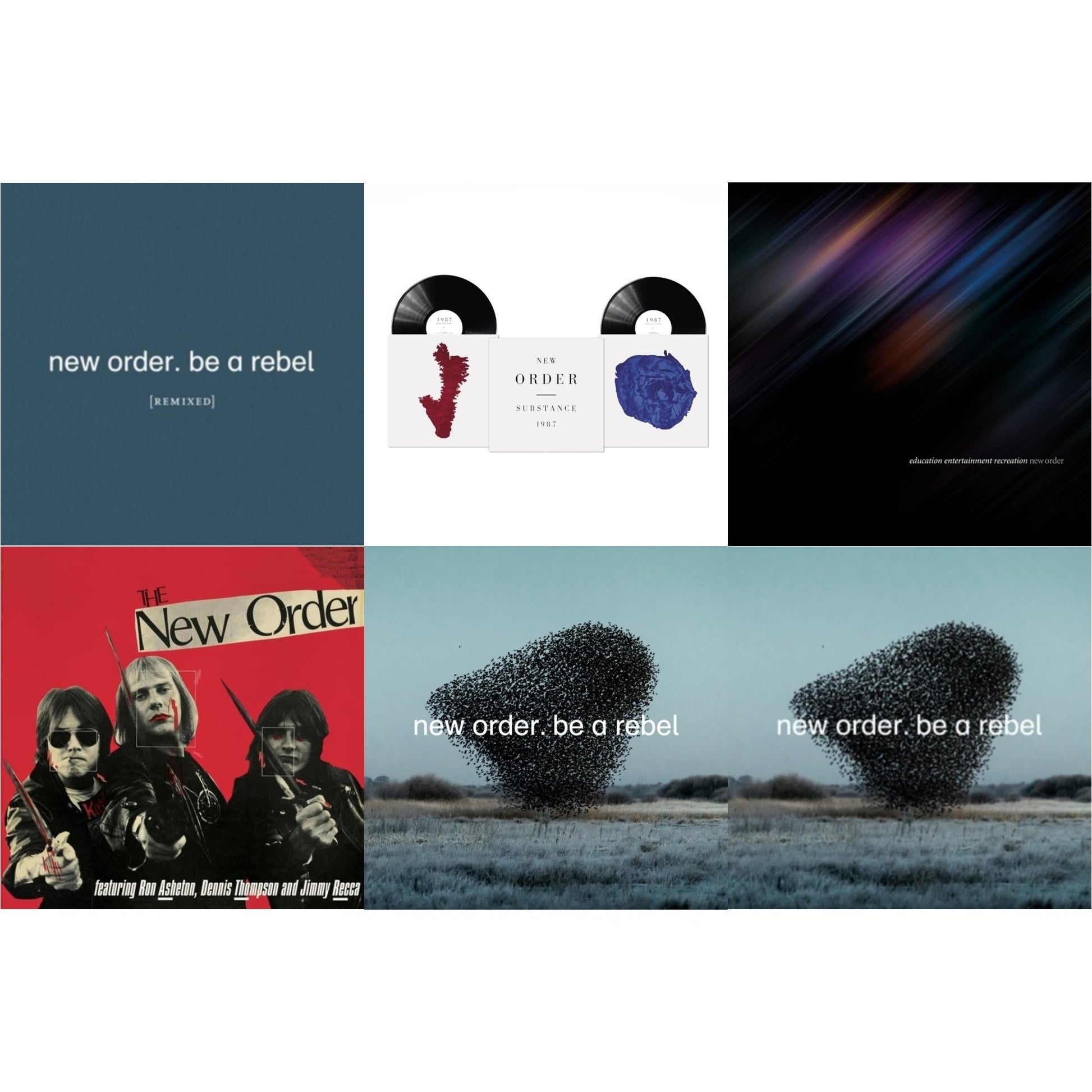 This is a 6 LP Vinyl SKU bundle.
1.This LP Vinyl is brand new.Format: LP VinylThis item's title is: Be A Rebel Remixed (Limited Edition/Clear LP Vinyl)Artist: New OrderLabel: MUTEBarcode: 5400863043919Release Date: 9/10/2021
2.This LP Vinyl is brand new.