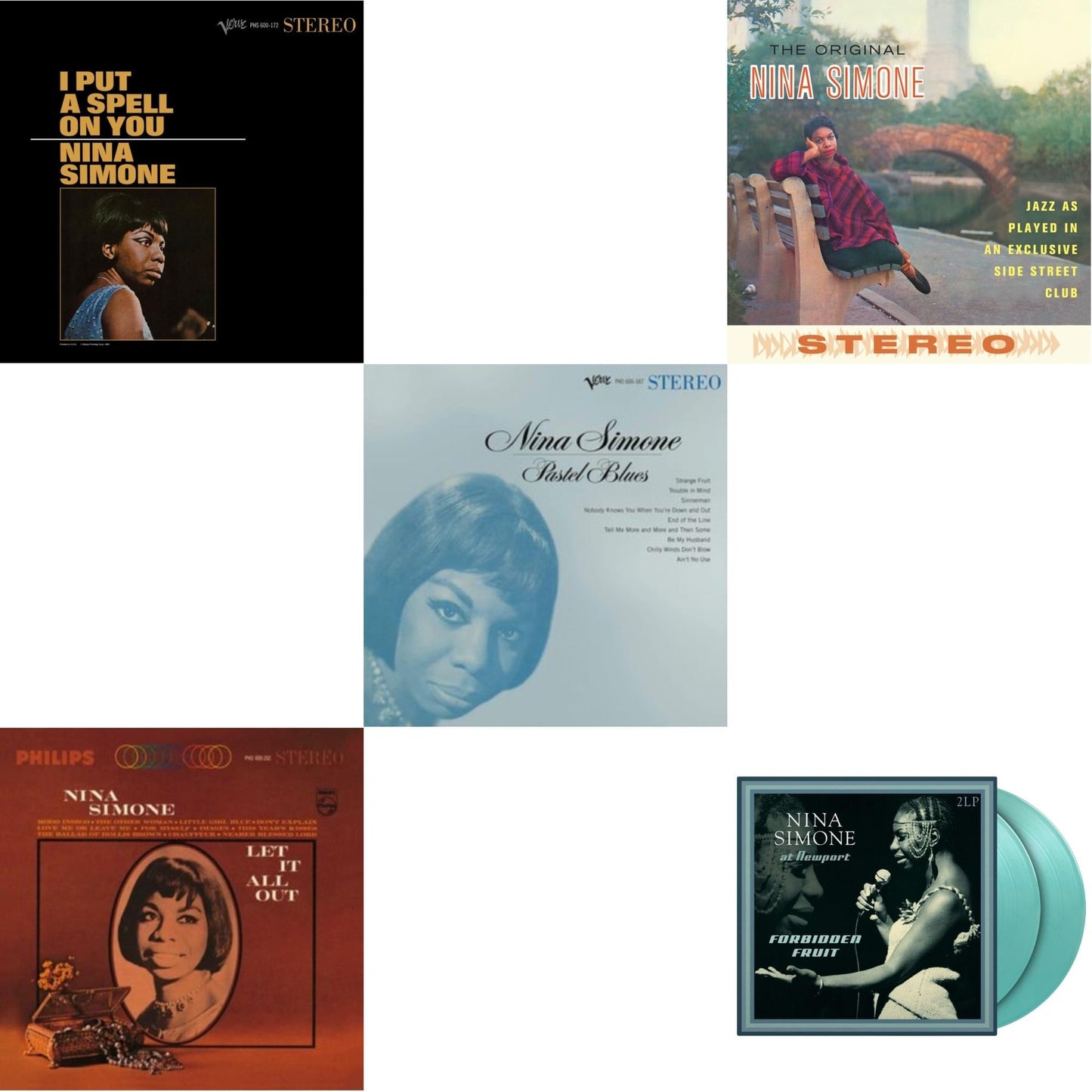 I Put A Spell On You & Let It All Out & Pastel Blues (Verve Acoustic Sounds Series) & Little Girl Blue (Limited Edition/Crystar Clear LP Vinyl) & At Newport / Forbidden Fruit (2LP/180G/Solid Turquiose Vinyl)
