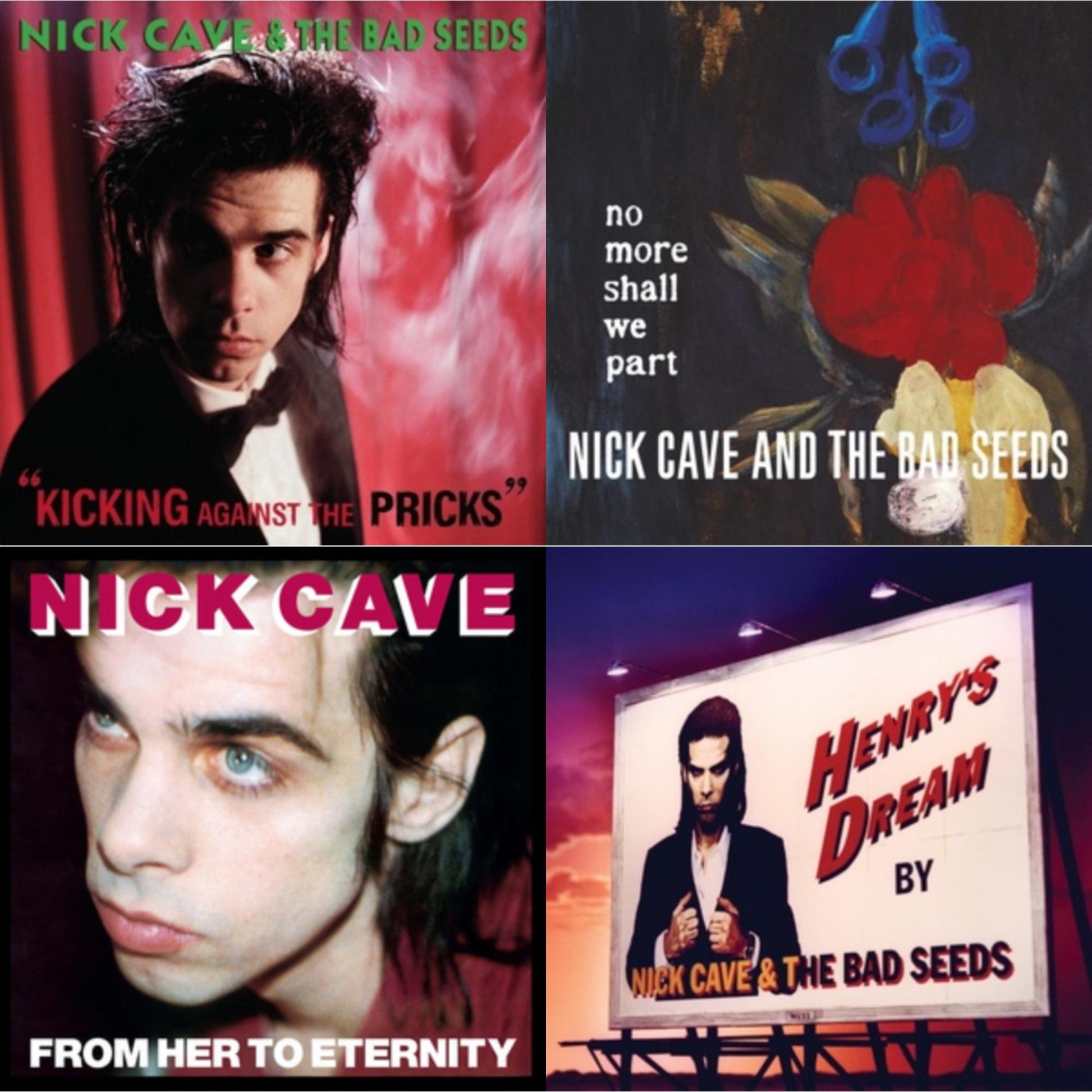 This is a 4 LP Vinyl SKU bundle.
1.This LP Vinyl is brand new.Format: LP VinylMusic Style: Blues RockThis item's title is: Kicking Against The PricksArtist: Nick & The Bad Seeds CaveLabel:  A BMG COMPANY MUTEBarcode: 5414939710315Release Date: 7/8/2014
2.This LP Vinyl is brand new.