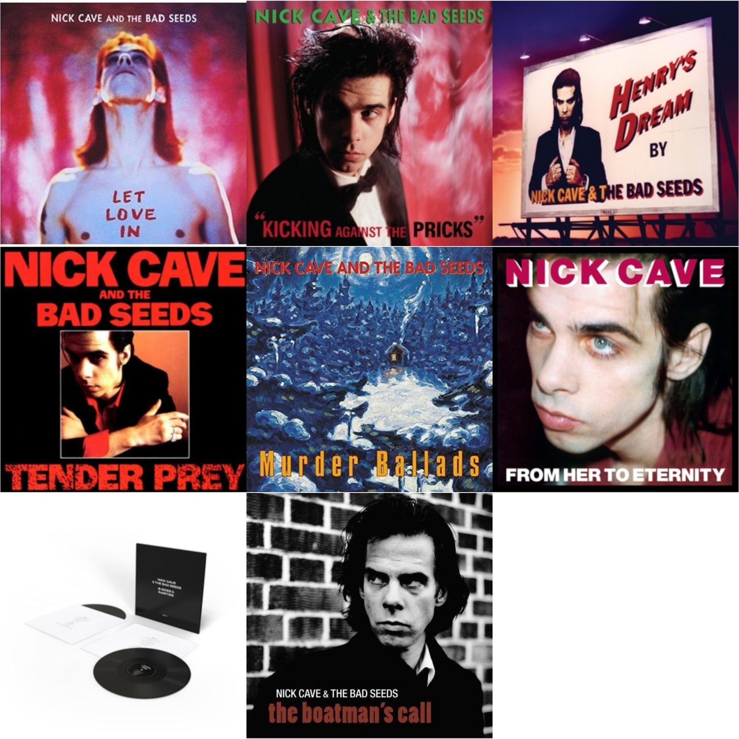 This is a 8 LP Vinyl SKU bundle.
1.This LP Vinyl is brand new.Format: LP VinylMusic Style: EuropopThis item's title is: B-Sides & Rarities (Part Ii)Artist: Nick & The Bad Seeds CaveLabel:  A BMG COMPANY MUTEBarcode: 4050538626797Release Date: 10/22/2021
2.This LP Vinyl is brand new.