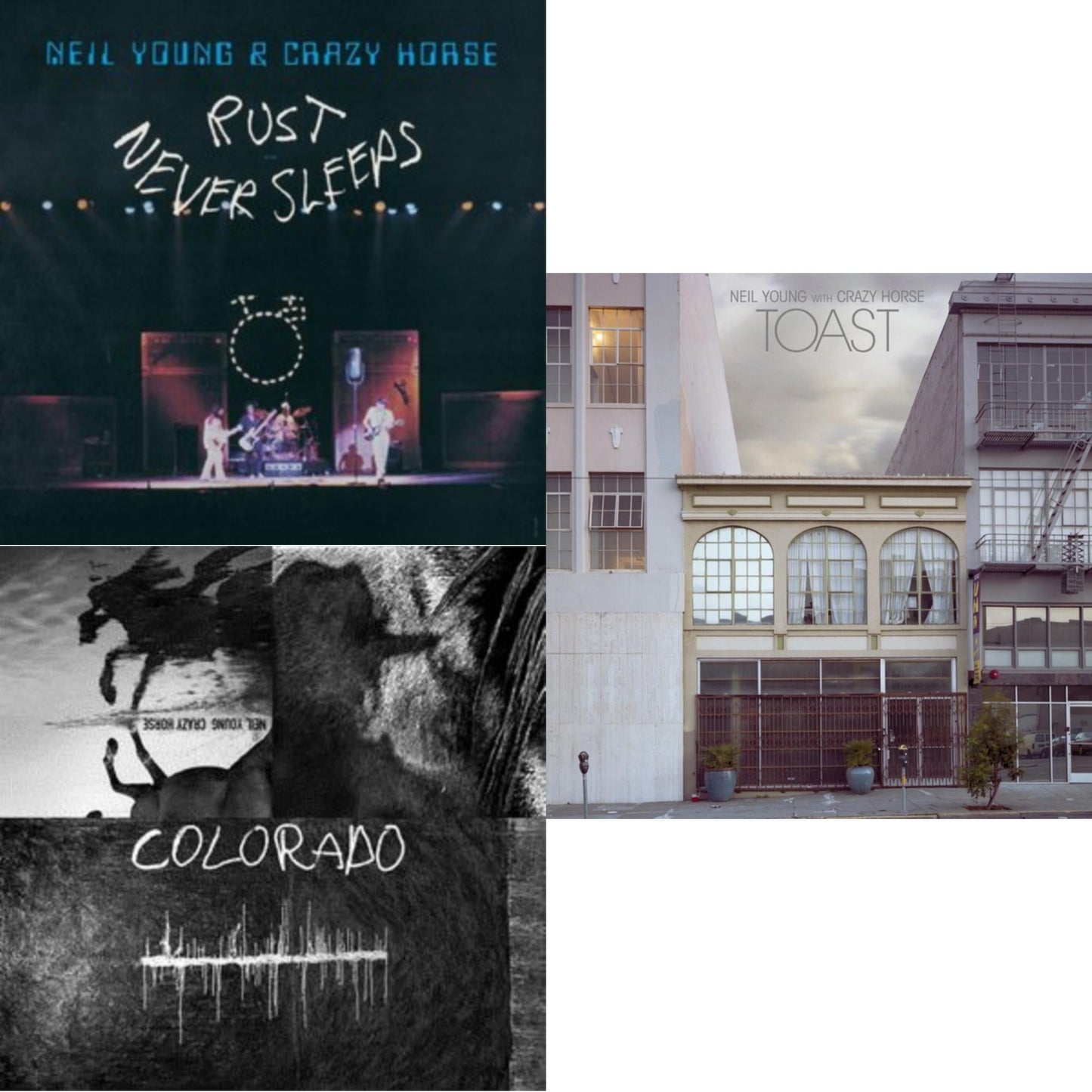 This is a 3 LP Vinyl SKU bundle.
1.This LP Vinyl is brand new.Format: LP VinylMusic Style: Folk RockThis item's title is: Toast (2LP)Artist: Neil & Crazy Horse YoungLabel: REPRISEBarcode: 093624881308Release Date: 7/8/2022
2.This LP Vinyl is brand new.