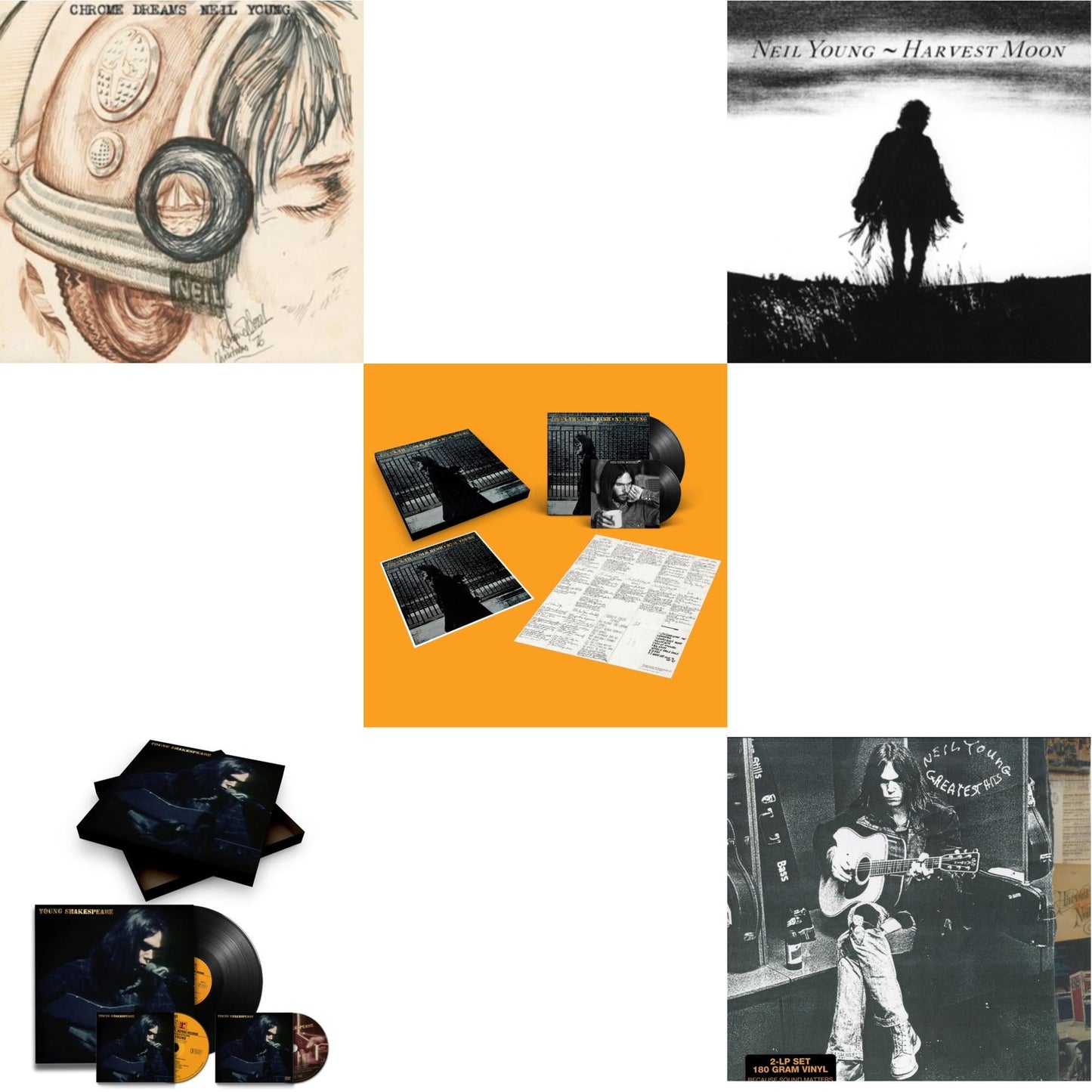 Chrome Dreams (2LP) & Young Shakespeare (Deluxe) & After The Gold Rush (50Th Anniv Ed) & Harvest Moon (2LP) & Greatest Hits
