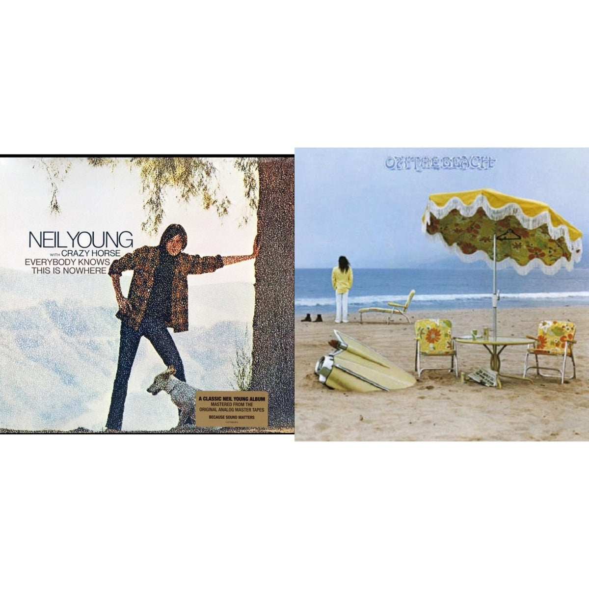 Neil Young - On The Beach & Everybody Knows This Is Nowhere - LP Vinyl Bundle