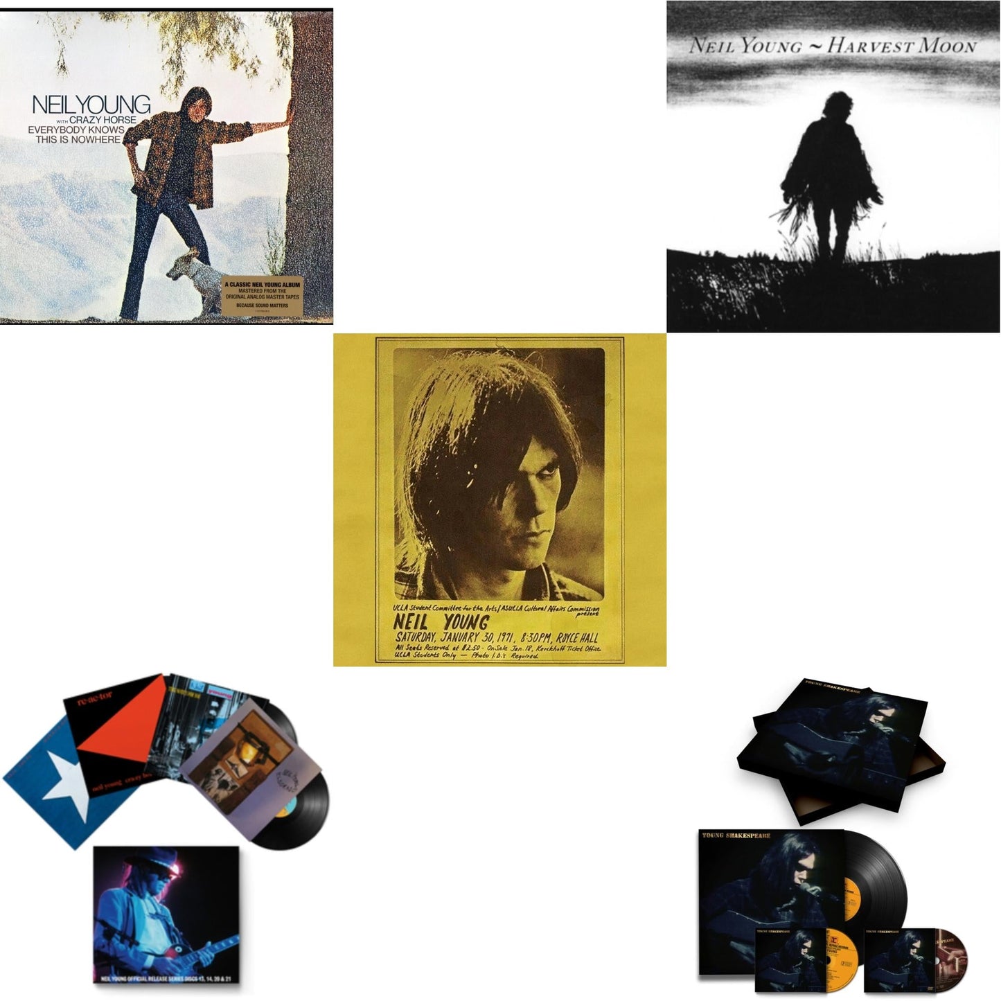 This is a 5 LP Vinyl SKU bundle.
1.This LP Vinyl is brand new.Format: LP VinylMusic Style: Italo-DiscoThis item's title is: Royce Hall 1971Artist: Neil YoungLabel: REPRISEBarcode: 093624885085Release Date: 6/3/2022
2.This LP Vinyl is brand new.
