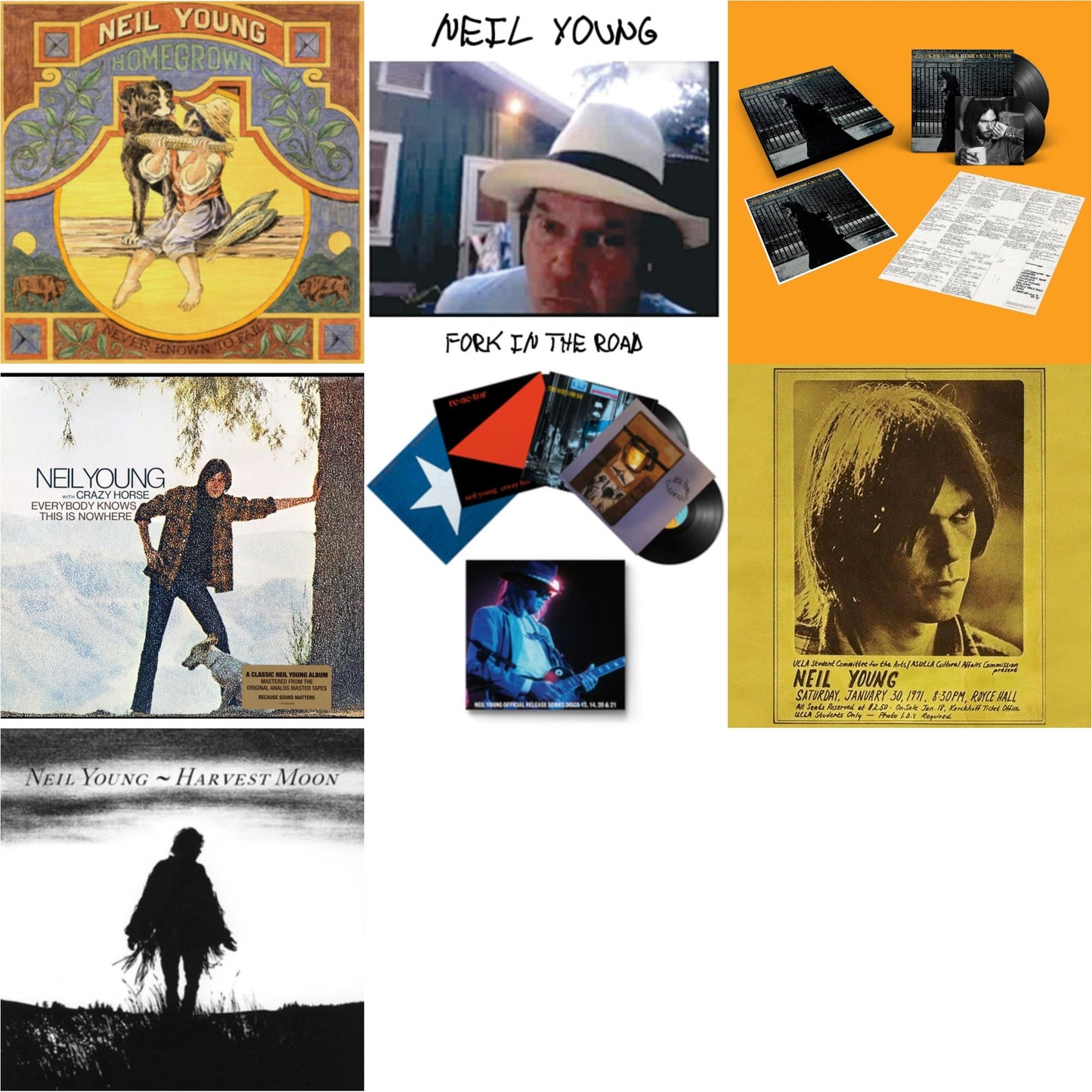 Royce Hall 1971 & After The Gold Rush (50Th Anniv Ed) & Official Release Series Discs 13, 14, 20 & 21 & Homegrown & Harvest Moon (2LP) & Everybody Knows This Is Nowhere & Fork In The Road (140G)