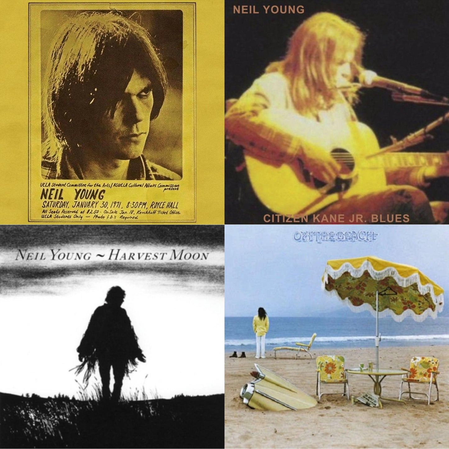 This is a 4 LP Vinyl SKU bundle.
1.This LP Vinyl is brand new.Format: LP VinylMusic Style: Italo-DiscoThis item's title is: Royce Hall 1971Artist: Neil YoungLabel: REPRISEBarcode: 093624885085Release Date: 6/3/2022
2.This LP Vinyl is brand new.
