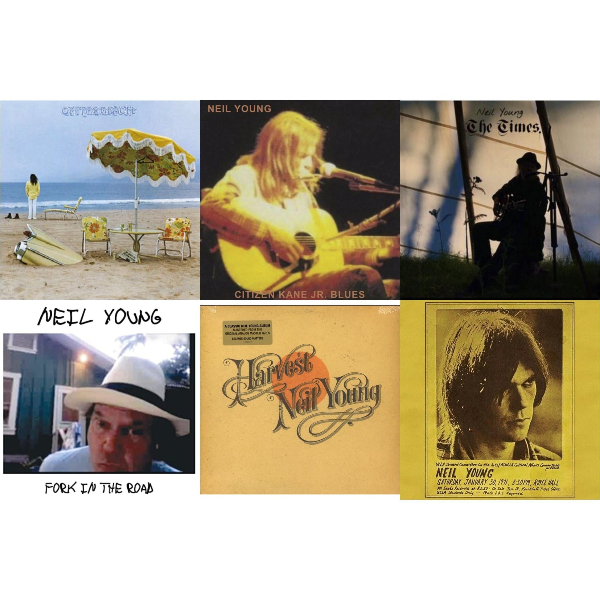 This is a 6 LP Vinyl SKU bundle.
1.This LP Vinyl is brand new.Format: LP VinylMusic Style: Italo-DiscoThis item's title is: Royce Hall 1971Artist: Neil YoungLabel: REPRISEBarcode: 093624885085Release Date: 6/3/2022
2.This LP Vinyl is brand new.