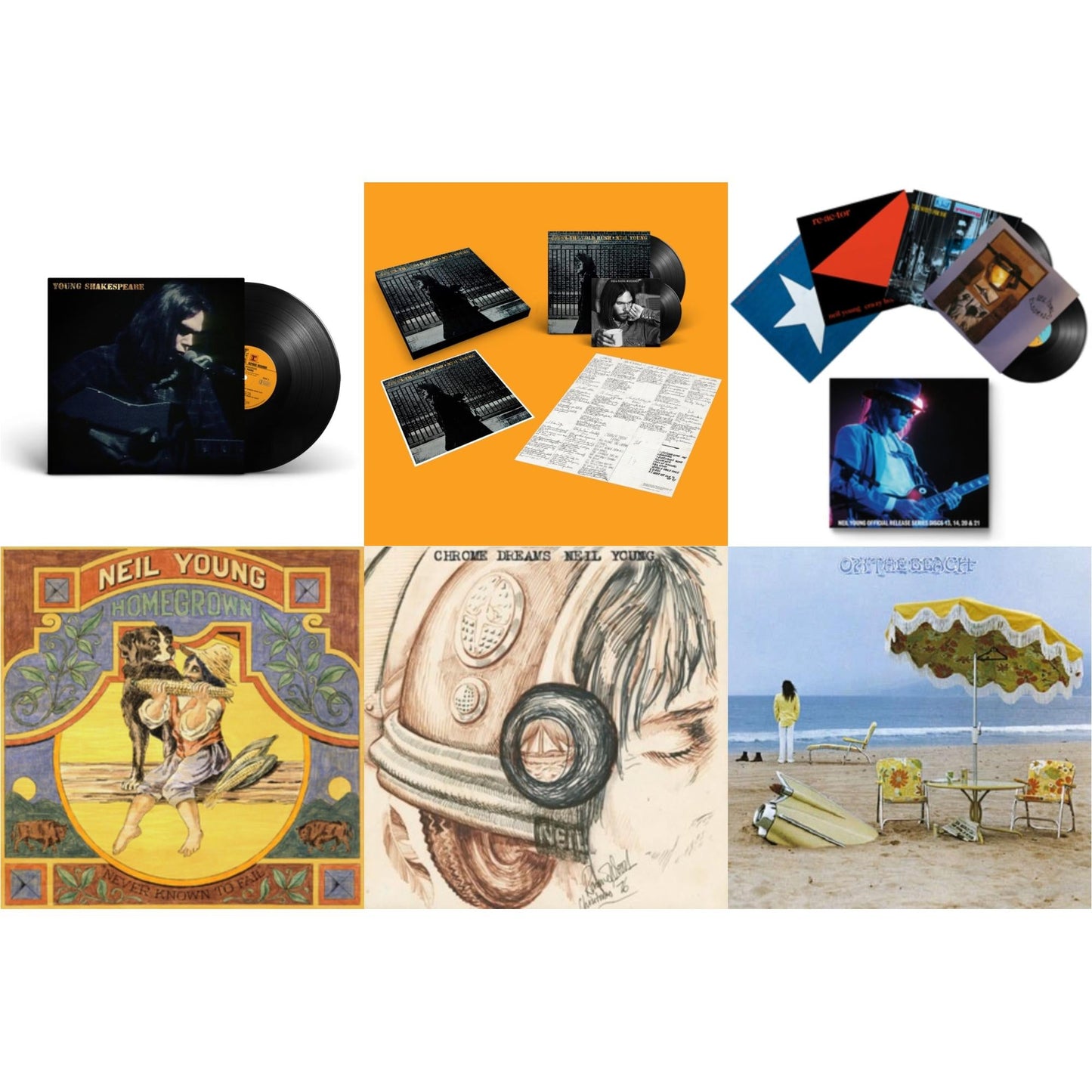 Chrome Dreams (2LP) & Young Shakespeare & After The Gold Rush (50Th Anniv Ed) & Official Release Series Discs 13, 14, 20 & 21 & Homegrown & On The Beach