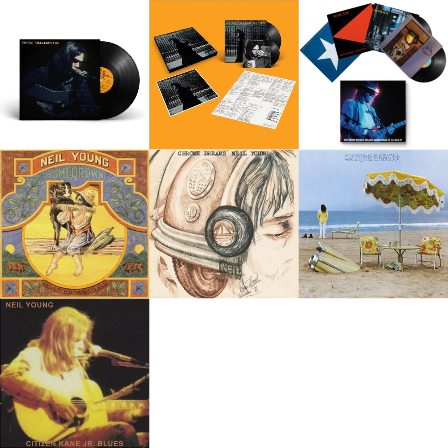 Chrome Dreams (2LP) & Citizen Kane Jr. Blues 1974 (Live At The Bottom Line) & Young Shakespeare & After The Gold Rush (50Th Anniv Ed) & Official Release Series Discs 13, 14, 20 & 21 & Homegrown & On The Beach