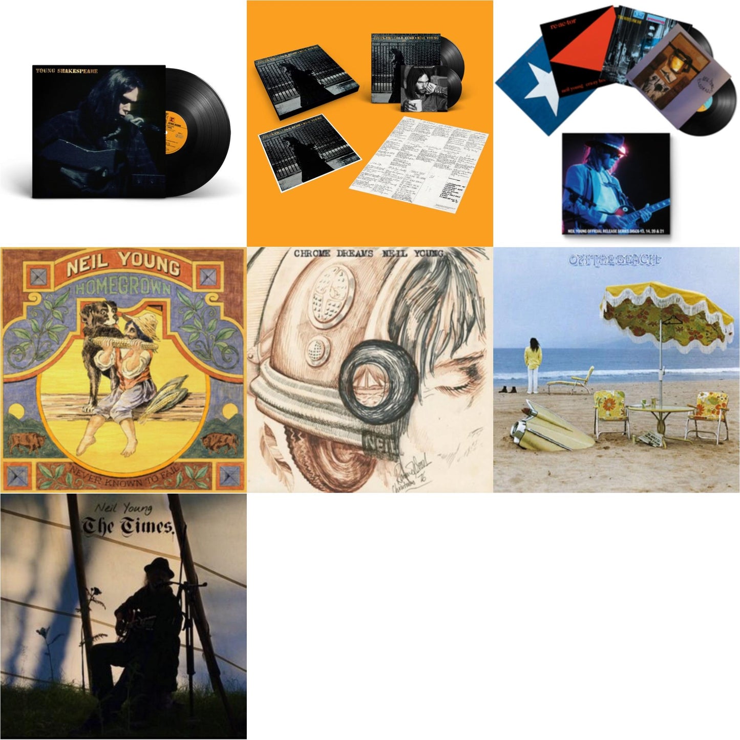 Chrome Dreams (2LP) & Times & Young Shakespeare & After The Gold Rush (50Th Anniv Ed) & Official Release Series Discs 13, 14, 20 & 21 & Homegrown & On The Beach