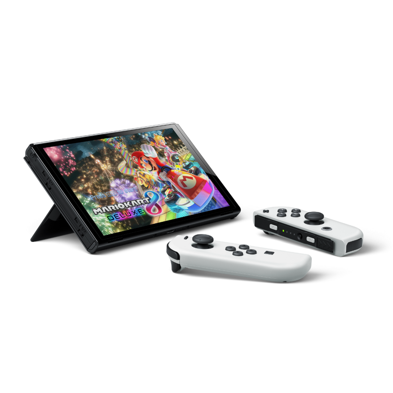 This is brand new.Nintendo Switch™ – OLED Model: Mario Kart™ 8 Deluxe Bundle  This bundle has everything you need to start playing right away, including a Nintendo Switch™ – OLED Model system with Neon Red and Neon Blue Joy-Con™ controllers. Plus, enjoy an added value of $79.