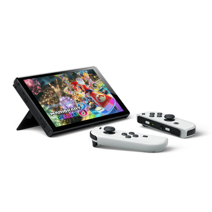 This is brand new.Nintendo Switch™ – OLED Model: Mario Kart™ 8 Deluxe Bundle  This bundle has everything you need to start playing right away, including a Nintendo Switch™ – OLED Model system with Neon Red and Neon Blue Joy-Con™ controllers. Plus, enjoy an added value of $79.