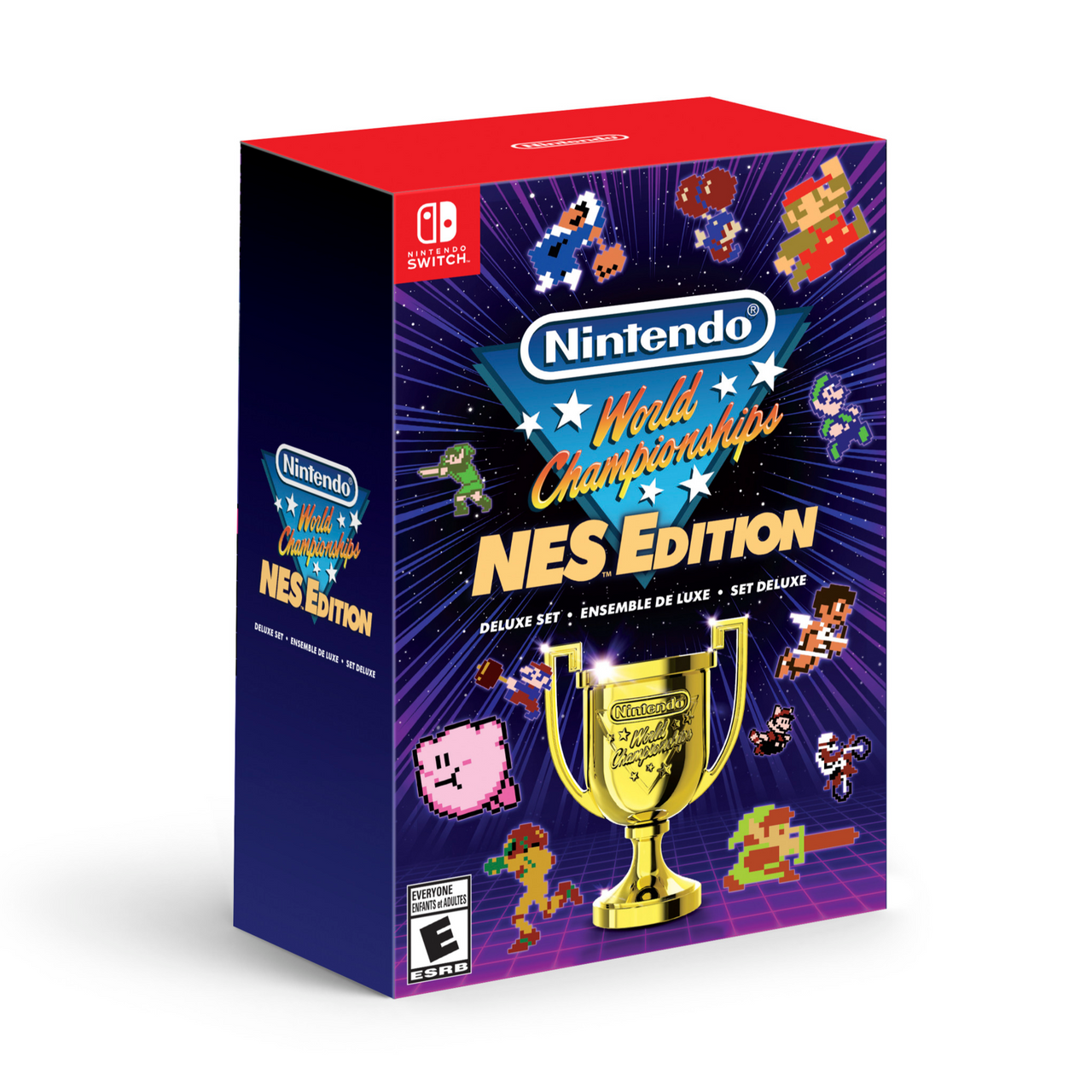 This is brand new.Bring the Nintendo World Championships to your living room

Test your speedrunning skill in over 150 challenges! Each challenge relives a memorable moment one of 13 NES™ games*, including classics like Super Mario Bros.™ 3, The Legend of Zelda™, Donkey Kong™, and Metroid™.