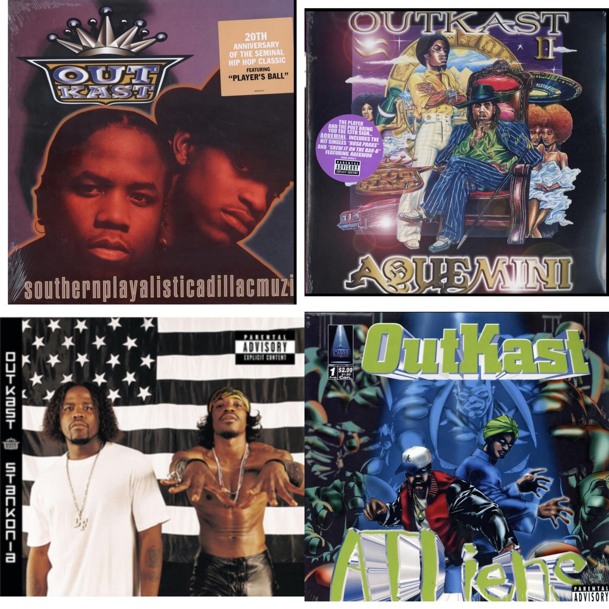 This is a 4 LP Vinyl SKU bundle.
1.This LP Vinyl is brand new.Format: LP VinylMusic Style: ConsciousThis item's title is: SouthernplayalisticadillacmuzikArtist: OutkastLabel: LEGACYBarcode: 888430426412Release Date: 6/3/2014
2.This LP Vinyl is brand new.