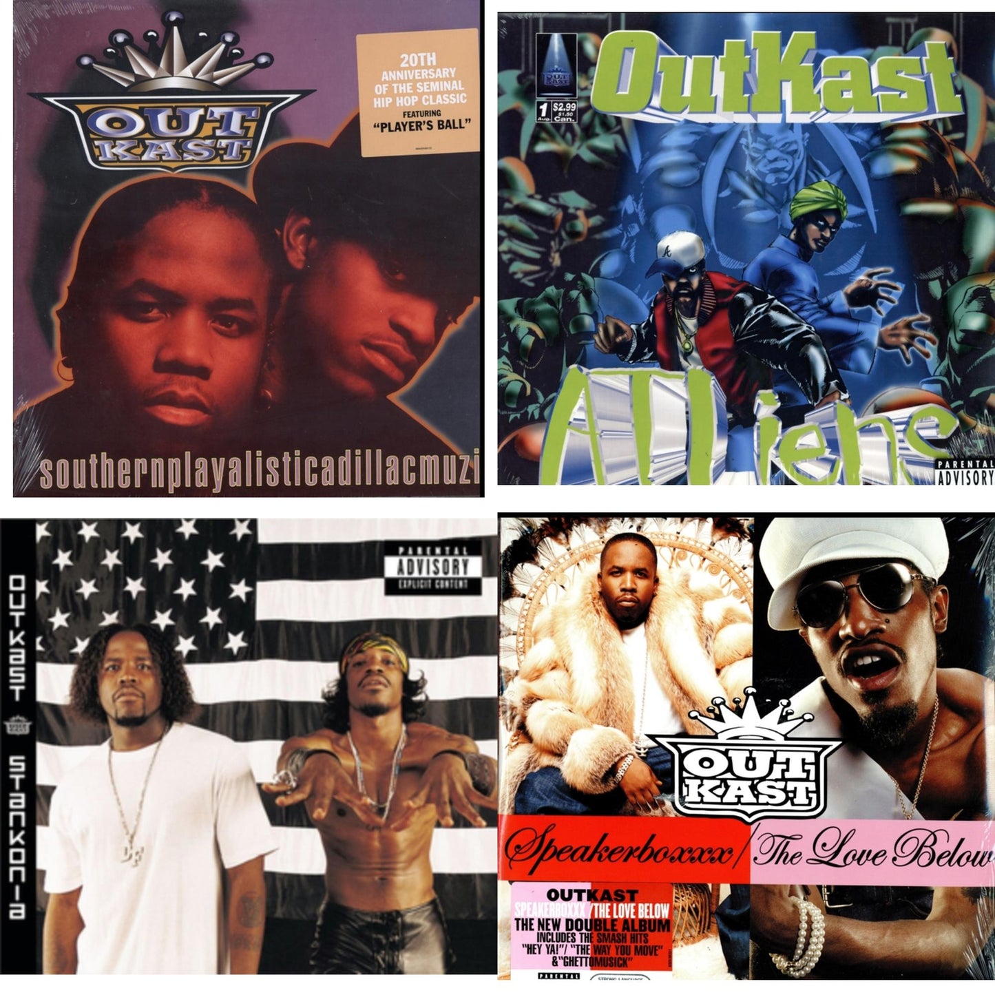 This is a 4 LP Vinyl SKU bundle.
1.This LP Vinyl is brand new.Format: LP VinylMusic Style: ConsciousThis item's title is: SouthernplayalisticadillacmuzikArtist: OutkastLabel: LEGACYBarcode: 888430426412Release Date: 6/3/2014
2.This LP Vinyl is brand new.