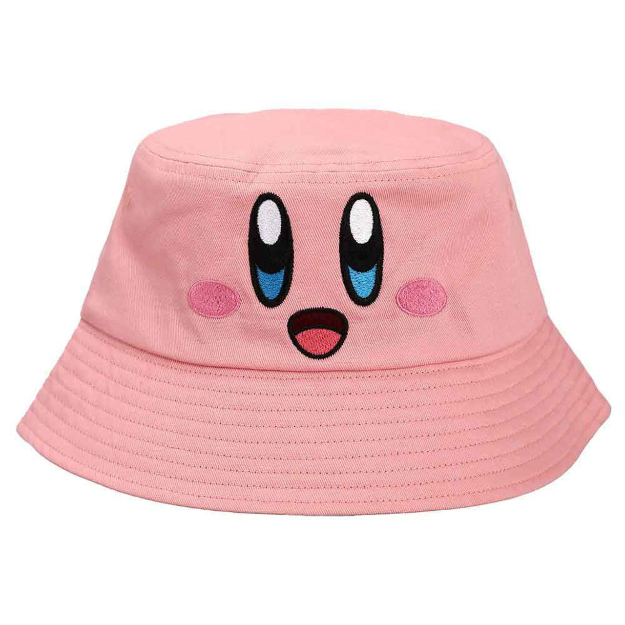 This is brand new.Embrace the playful spirit of Dream Land with this adorable Kirby Face Bucket Hat! Perfect for fans of all ages, this hat captures the essence of the lovable pink hero in a fun and stylish design.
