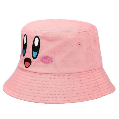 This is brand new.Embrace the playful spirit of Dream Land with this adorable Kirby Face Bucket Hat! Perfect for fans of all ages, this hat captures the essence of the lovable pink hero in a fun and stylish design.