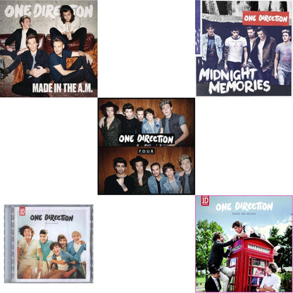 This is a 5 CD SKU bundle.
1.This CD is brand new.Format: CDMusic Style: Indie RockThis item's title is: Made In The A.M.Artist: One DirectionLabel: COLUMBIA/ SYCOBarcode: 888751307926Release Date: 11/13/2015
2.This CD is brand new.