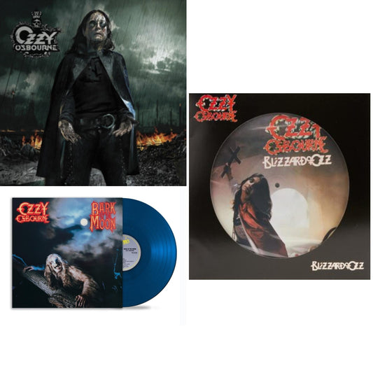 Black Rain (2LP) & Bark At The Moon (40Th Anniversary) (Translucent Cobalt Blue LP Vinyl) & Blizzard Of Ozz (Picture Disc)