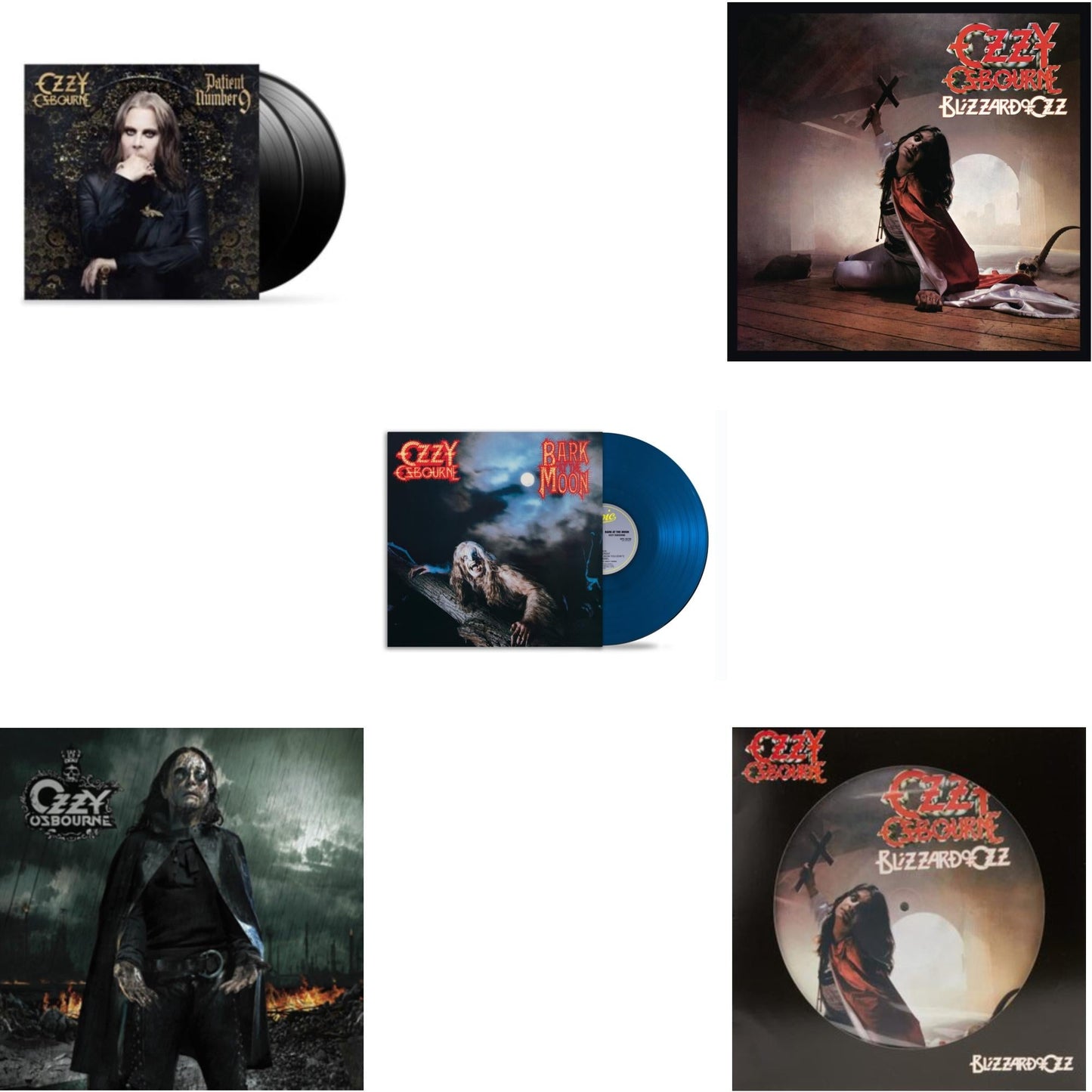 Patient Number 9 & Black Rain (2LP) & Bark At The Moon (40Th Anniversary) (Translucent Cobalt Blue LP Vinyl) & Blizzard Of Ozz (180G/30Th Anniversary Legacy Edition) & Blizzard Of Ozz (Picture Disc)