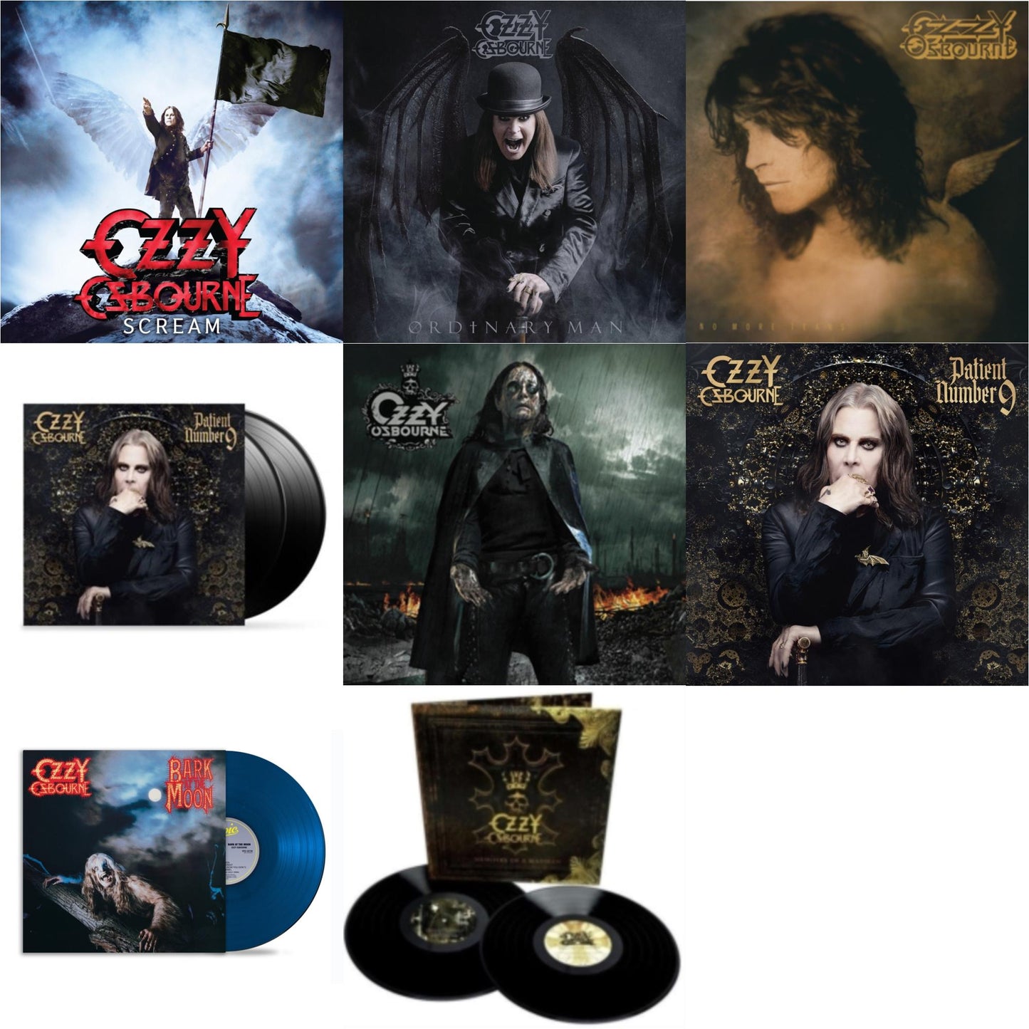 Scream (2LP) & Ordinary Man (140G) & No More Tears (2LP) & Patient Number 9 & Black Rain (2LP) & Patient Number 9 (Picture Disc/2LP) & Bark At The Moon (40Th Anniversary) (Translucent Cobalt Blue LP Vinyl) & Memoirs Of A Madman (2LP/180G/Gatefold)