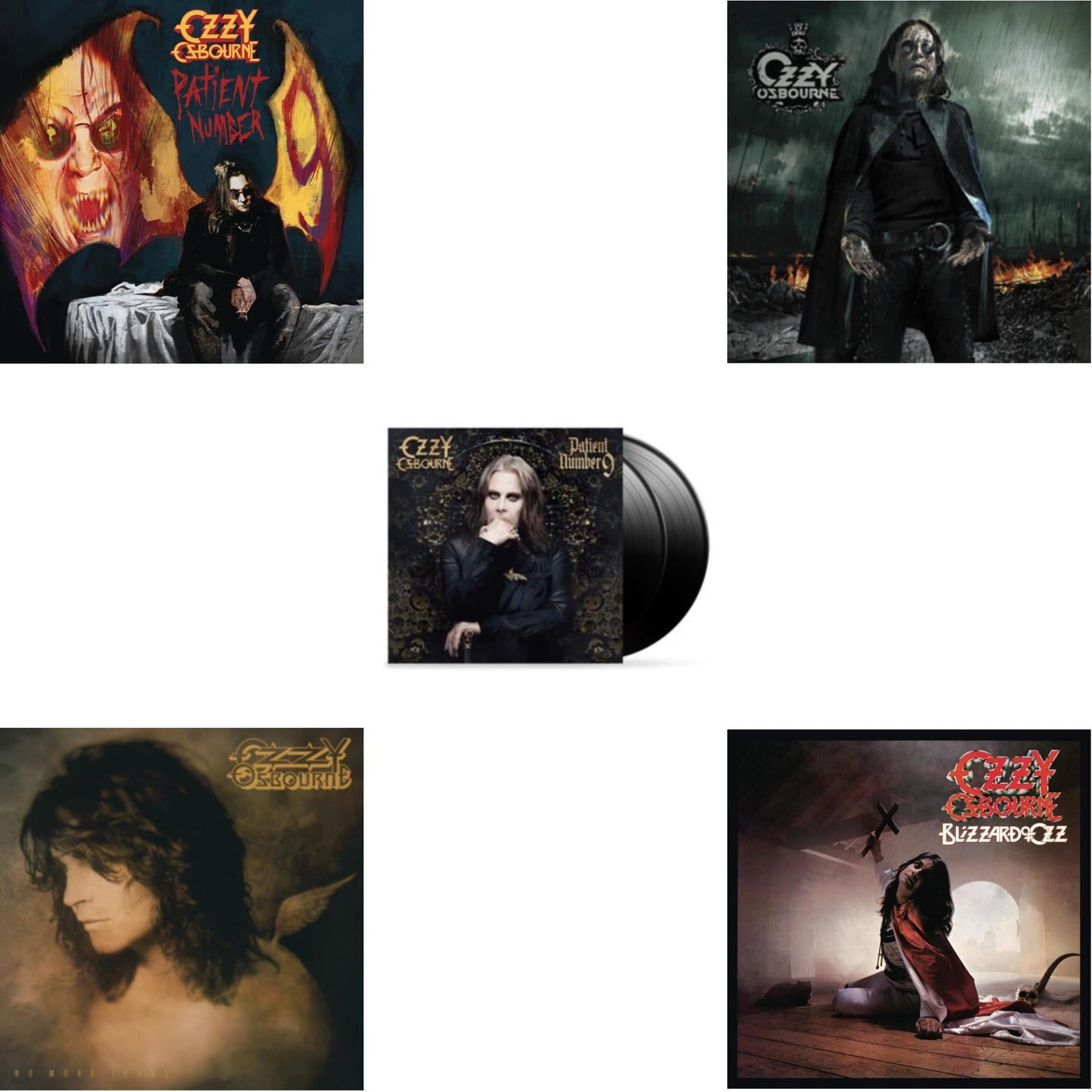 This is a 5 LP Vinyl SKU bundle.
1.This LP Vinyl is brand new.Format: LP VinylMusic Style: Heavy MetalThis item's title is: No More Tears (2LP)Artist: Ozzy OsbourneLabel: LEGACYBarcode: 194398772714Release Date: 9/17/2021
2.This LP Vinyl is brand new.