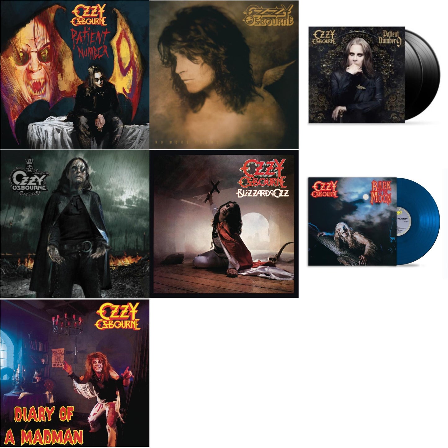 This is a 7 LP Vinyl SKU bundle.
1.This LP Vinyl is brand new.Format: LP VinylMusic Style: Heavy MetalThis item's title is: No More Tears (2LP)Artist: Ozzy OsbourneLabel: LEGACYBarcode: 194398772714Release Date: 9/17/2021
2.This LP Vinyl is brand new.