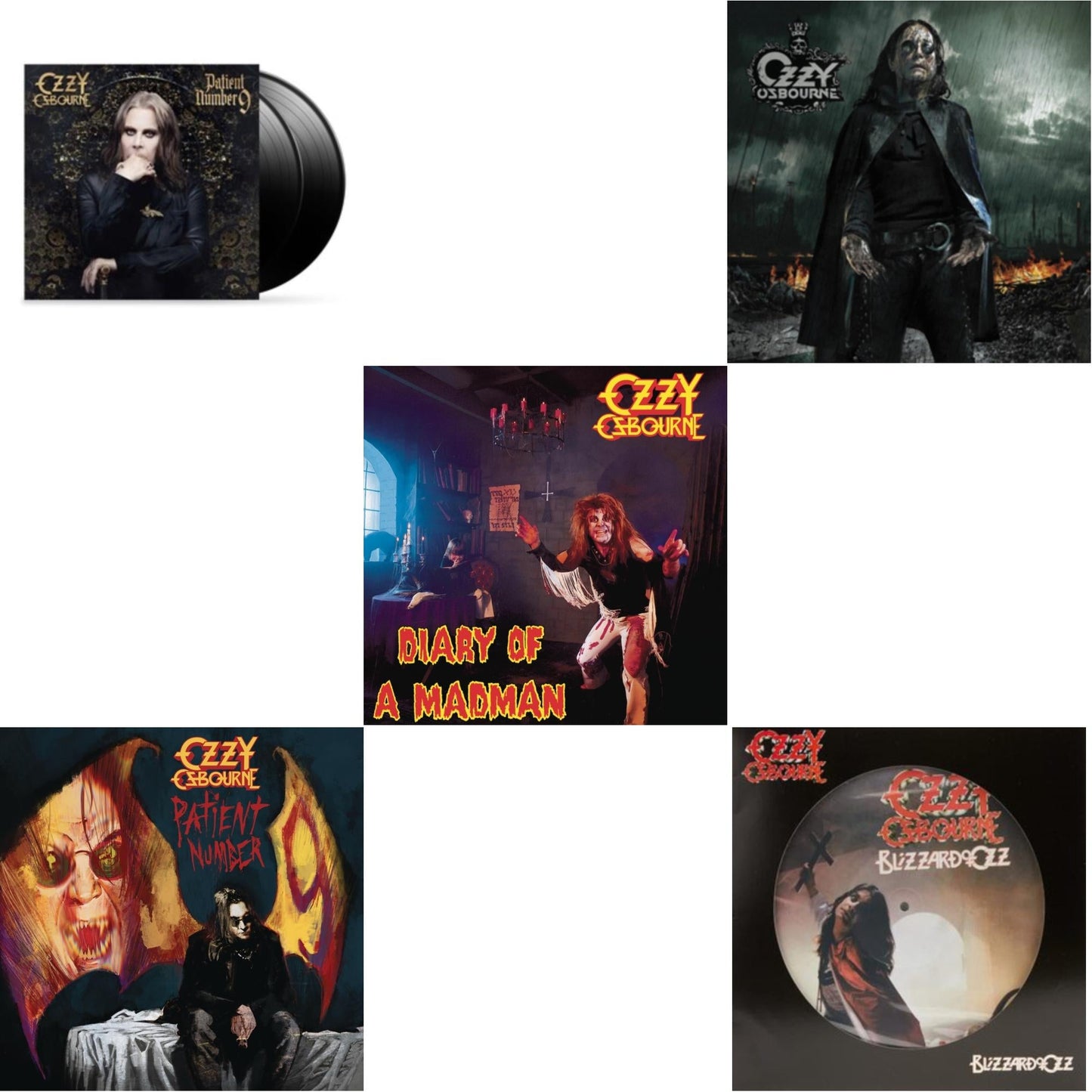 This is a 5 LP Vinyl SKU bundle.
1.This LP Vinyl is brand new.Format: LP VinylMusic Style: Hard RockThis item's title is: Patient Number 9Artist: Ozzy OsbourneLabel: EPICBarcode: 194399328118Release Date: 9/9/2022
2.This LP Vinyl is brand new.