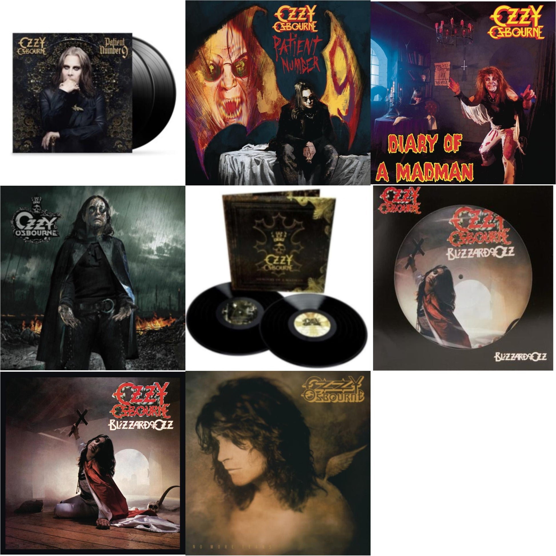 This is a 8 LP Vinyl SKU bundle.
1.This LP Vinyl is brand new.Format: LP VinylMusic Style: Heavy MetalThis item's title is: No More Tears (2LP)Artist: Ozzy OsbourneLabel: LEGACYBarcode: 194398772714Release Date: 9/17/2021
2.This LP Vinyl is brand new.