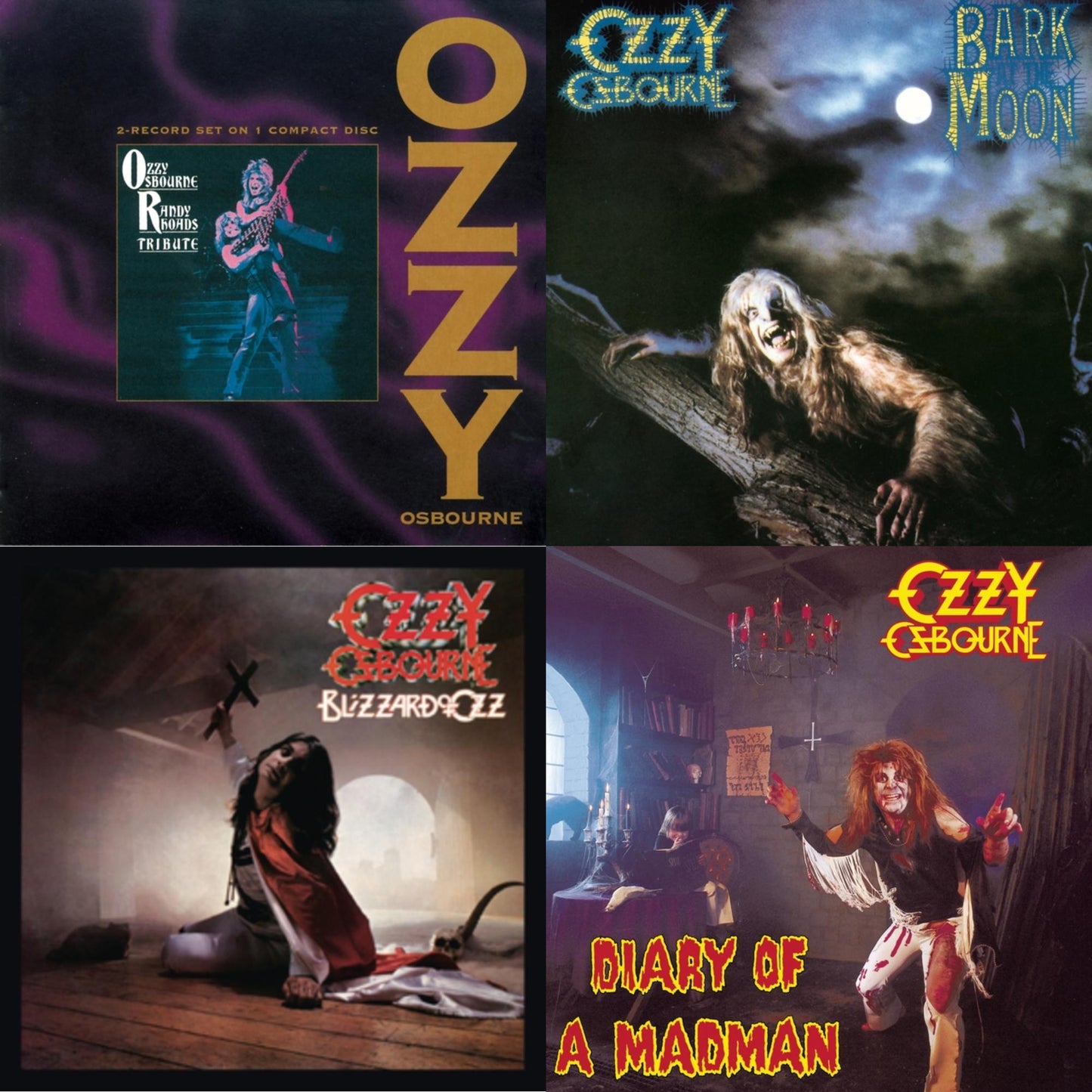 Ozzy Osbourne - Blizzard Of Ozz & Diary Of A Madman & Bark At The Moon & Tribute - CD Bundle
