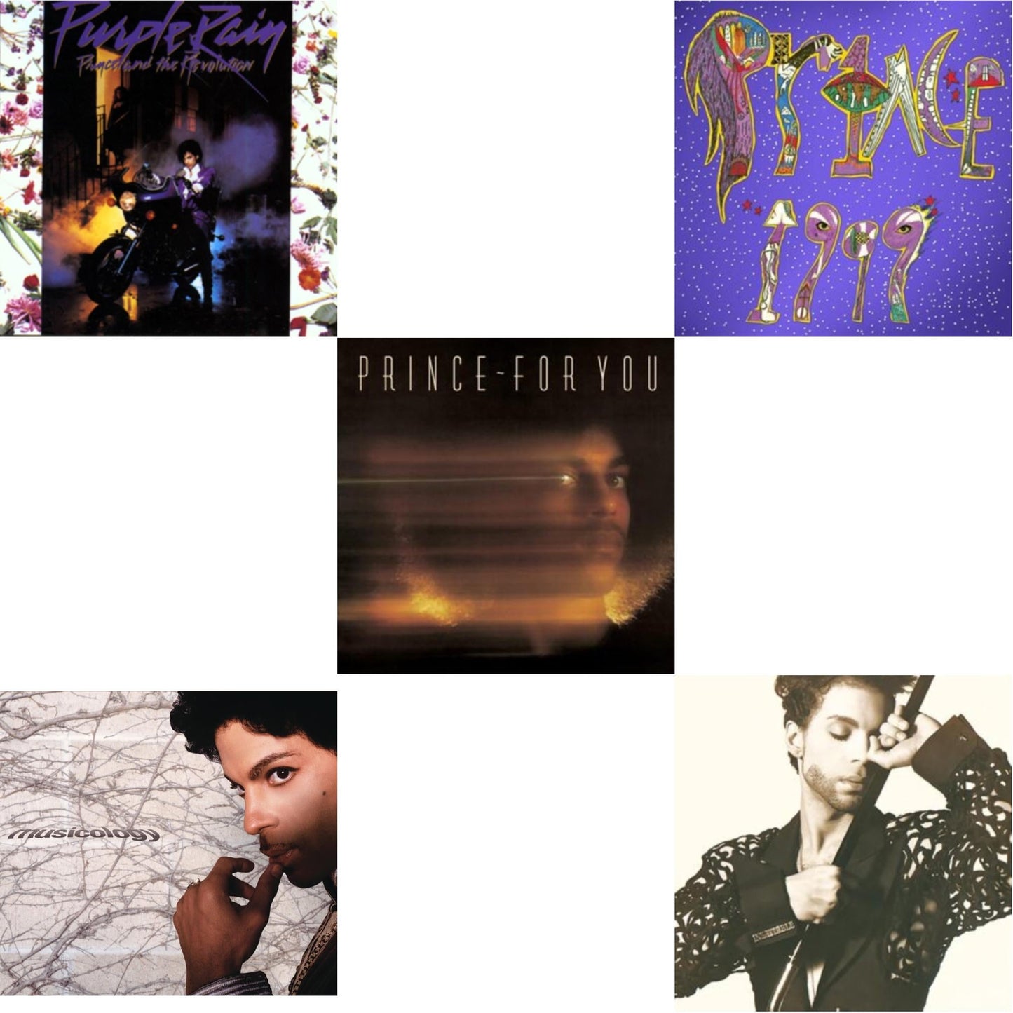 Purple Rain & Musicology (Digipak) & For You & 1999 (X) & Hits 1 (X)