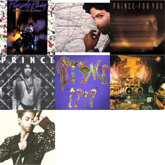 Purple Rain & Musicology (Digipak) & For You & Dirty Mind (X) & 1999 (X) & Sign O’ The Times & Hits 1 (X)
