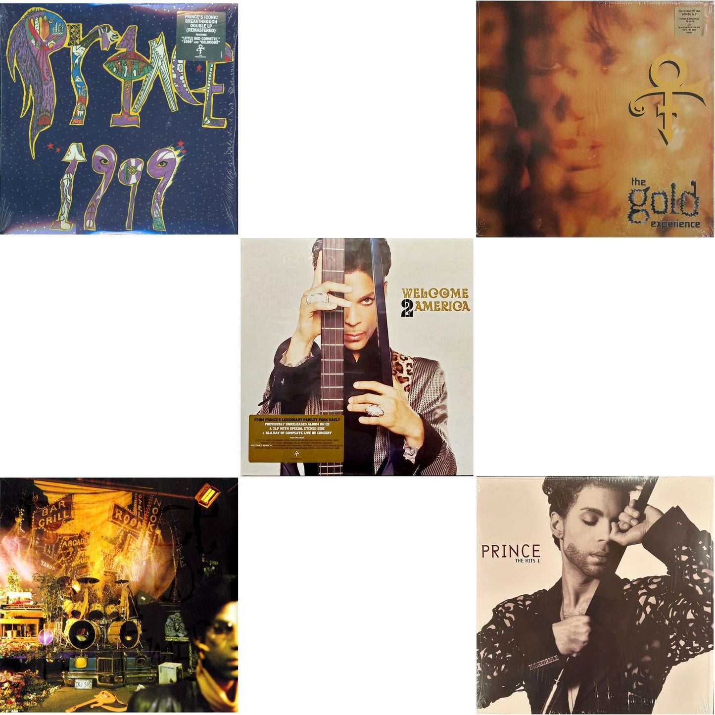 1999 (X) & Sign O’ The Times & Welcome 2 America (Deluxe/2LP/CD/Blu-Ray) & Gold Experience (2LP) & Hits 1 (X) (2LP)