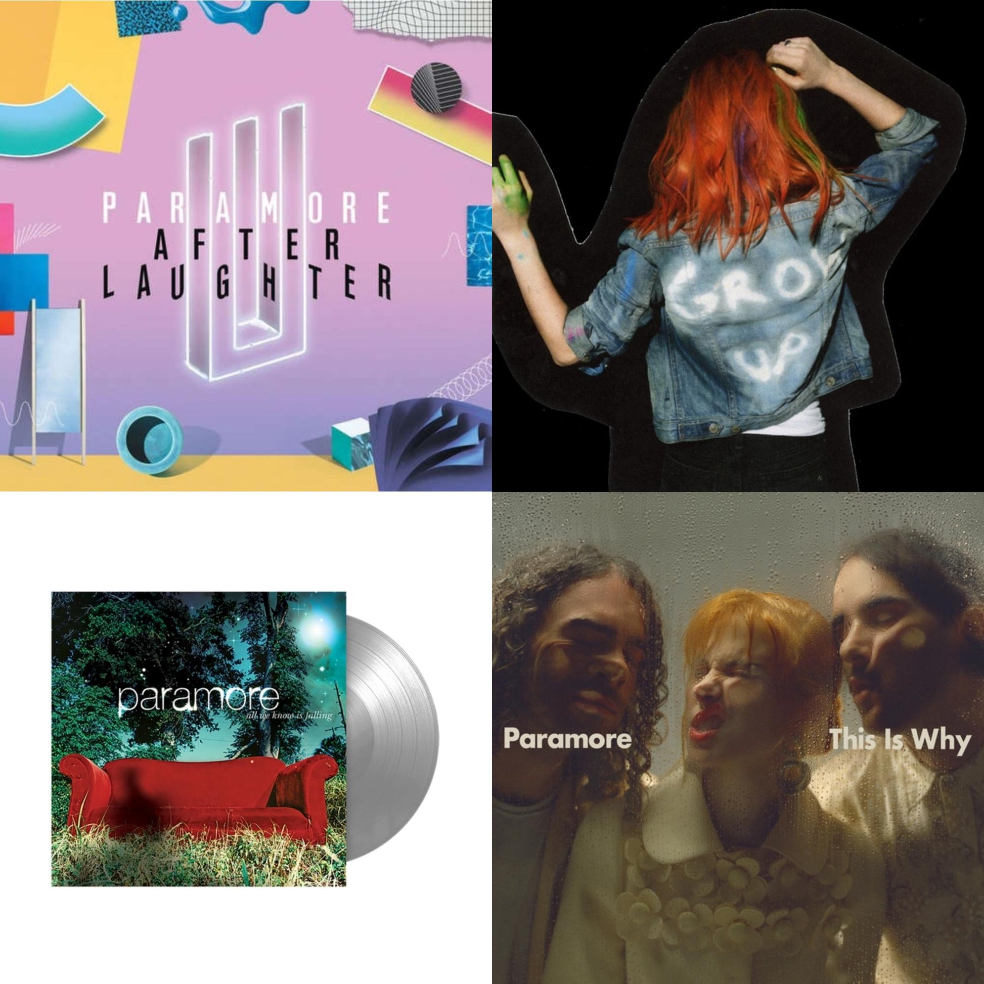 This is a 4 LP Vinyl SKU bundle.
1.This LP Vinyl is brand new.Format: LP VinylThis item's title is: Paramore (2LP)Artist: ParamoreBarcode: 075678617393Release Date: 1/5/2024
2.This LP Vinyl is brand new.
