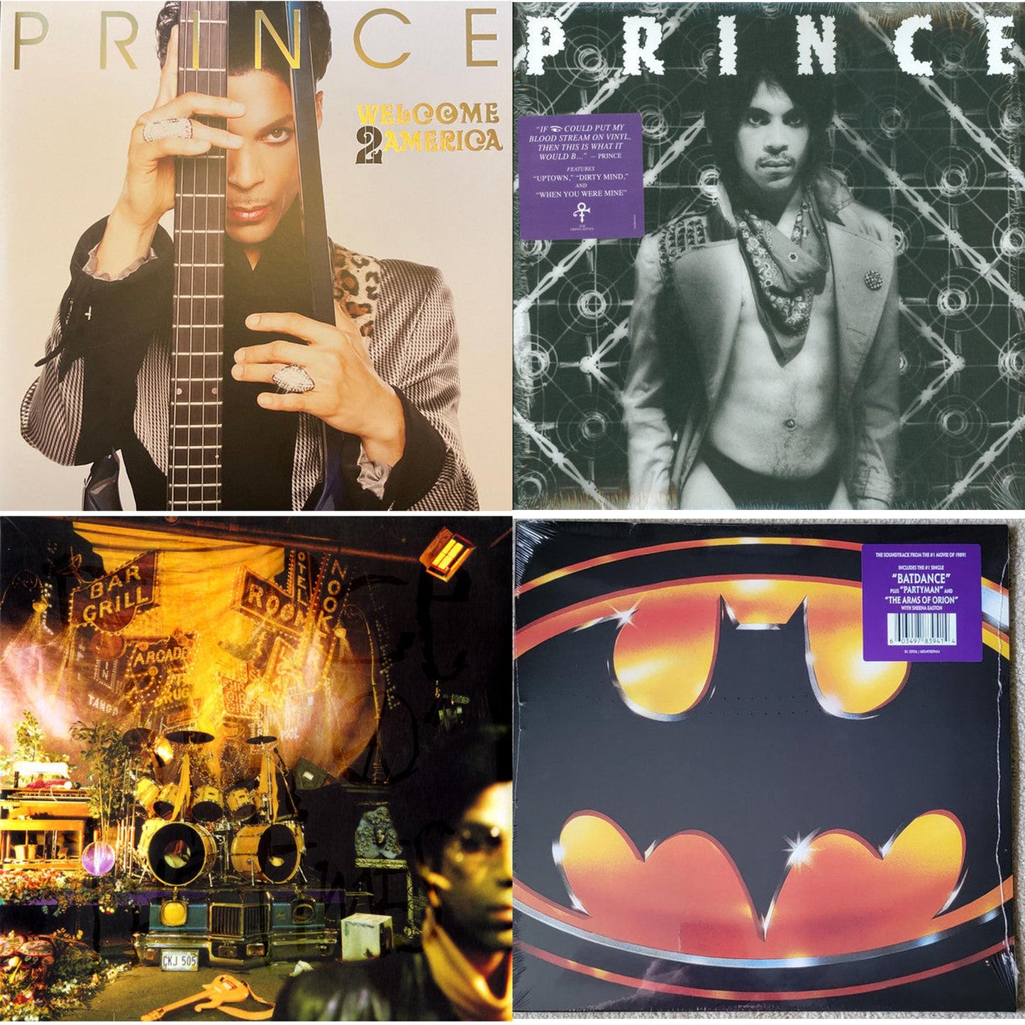 Welcome 2 America (2LP) & Dirty Mind (X) & Sign O’ The Times & Batman Ost