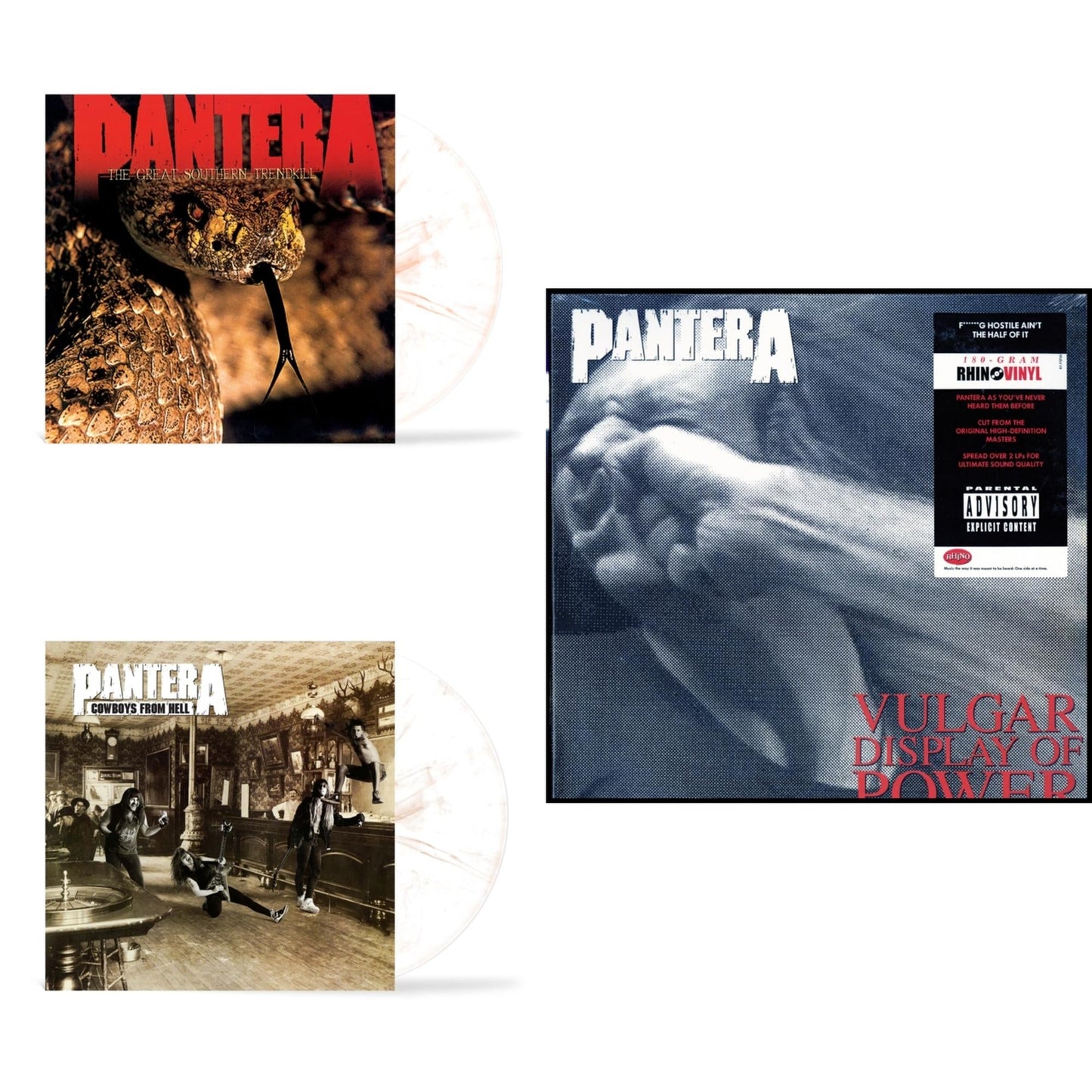 Great Southern Trendkill (Marbled Orange LP Vinyl) (I) & Cowboys From Hell (Marbled Brown LP Vinyl) (I) & Vulgar Display Of Power