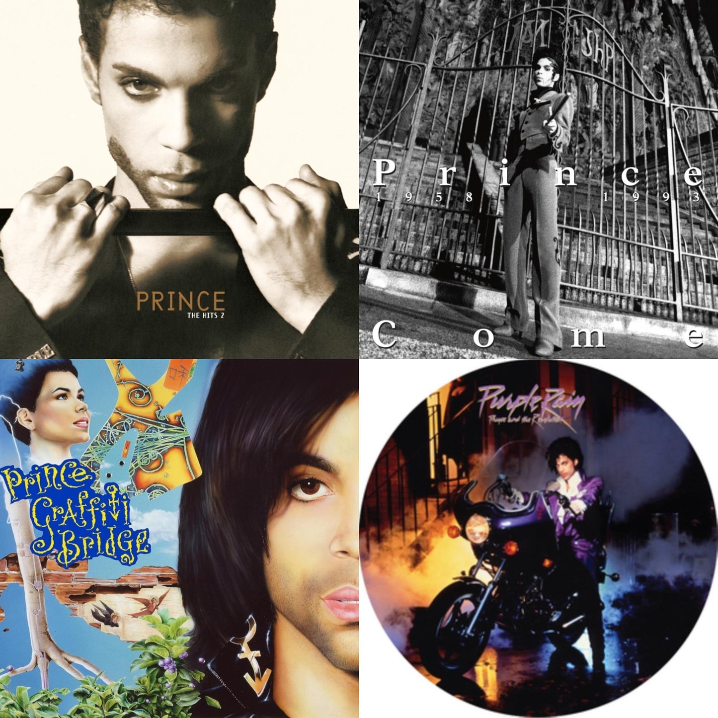 Purple Rain Ost (Picture Disc) & Come & Hits 2 (X) (2LP) & Music From Graffiti Bridge (X) (2LP)