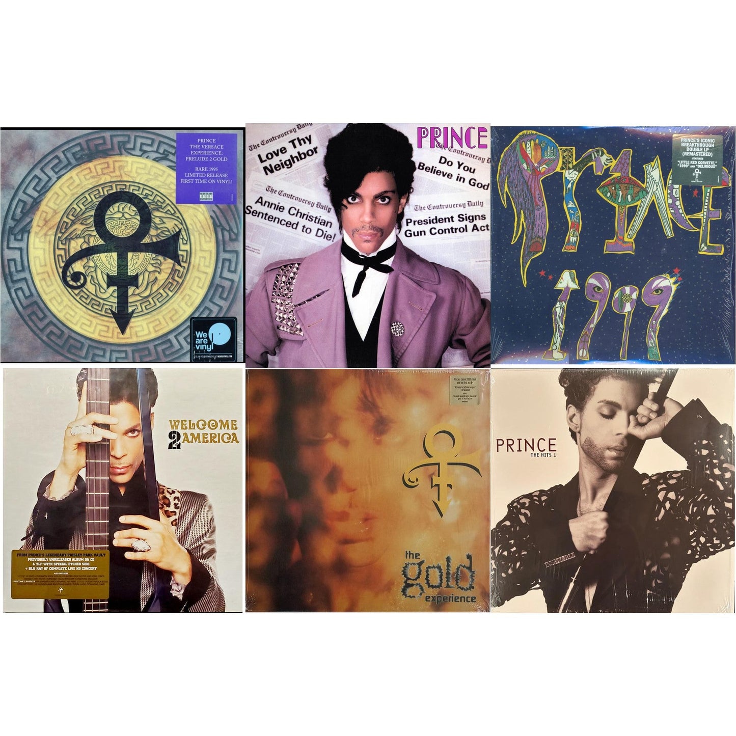 Versace Experience (Prelude 2 Gold) (150G/Purple LP Vinyl/Dl Insert) & Controversy & 1999 (X) & Welcome 2 America (Deluxe/2LP/CD/Blu-Ray) & Gold Experience (2LP) & Hits 1 (X) (2LP)