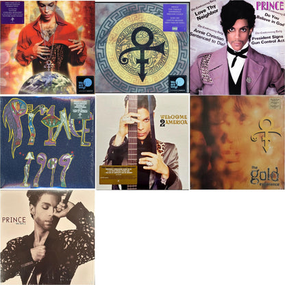Planet Earth (150G LP Vinyl/ Purple LP Vinyl) & Versace Experience (Prelude 2 Gold) (150G/Purple LP Vinyl/Dl Insert) & Controversy & 1999 (X) & Welcome 2 America (Deluxe/2LP/CD/Blu-Ray) & Gold Experience (2LP) & Hits 1 (X) (2LP)