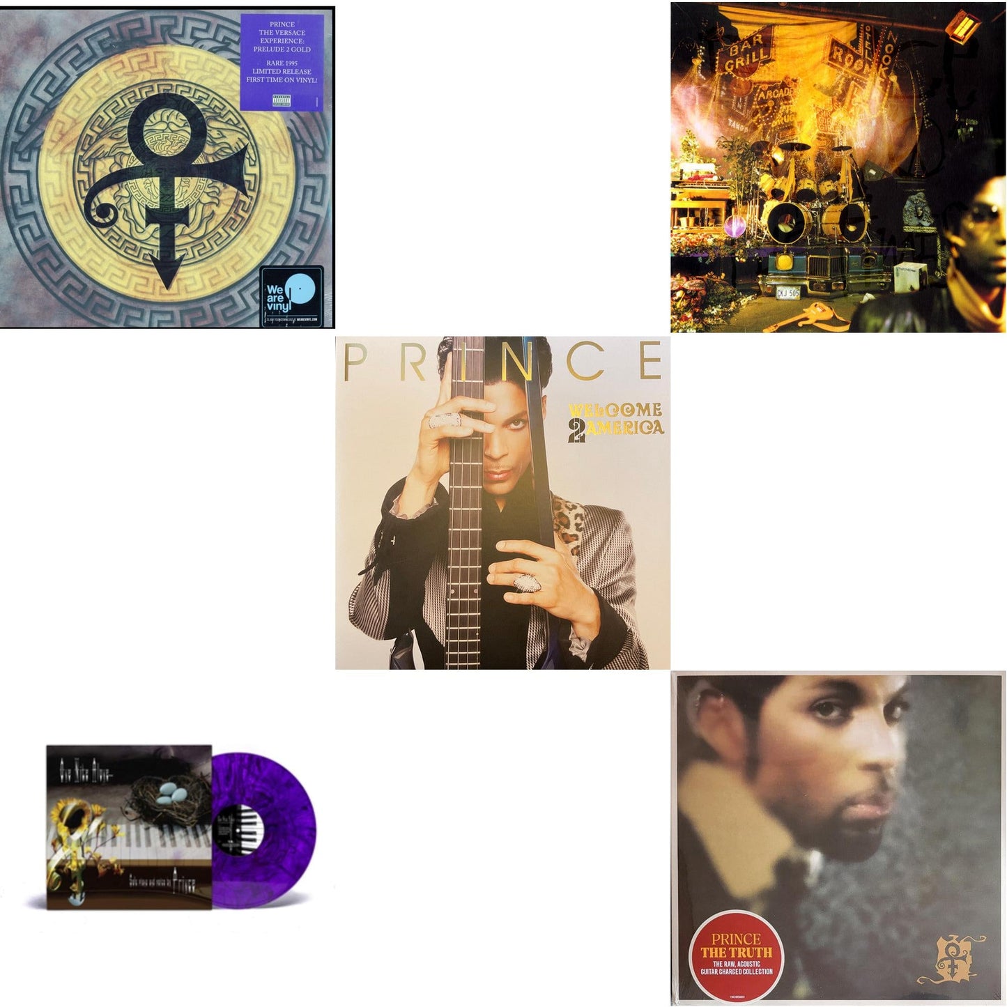 Versace Experience (Prelude 2 Gold) (150G/Purple LP Vinyl/Dl Insert) & One Nite Alone…(Solo Piano & Voice By Prince) (Purple LP Vinyl) & Welcome 2 America (2LP) & Sign O’ The Times & Truth