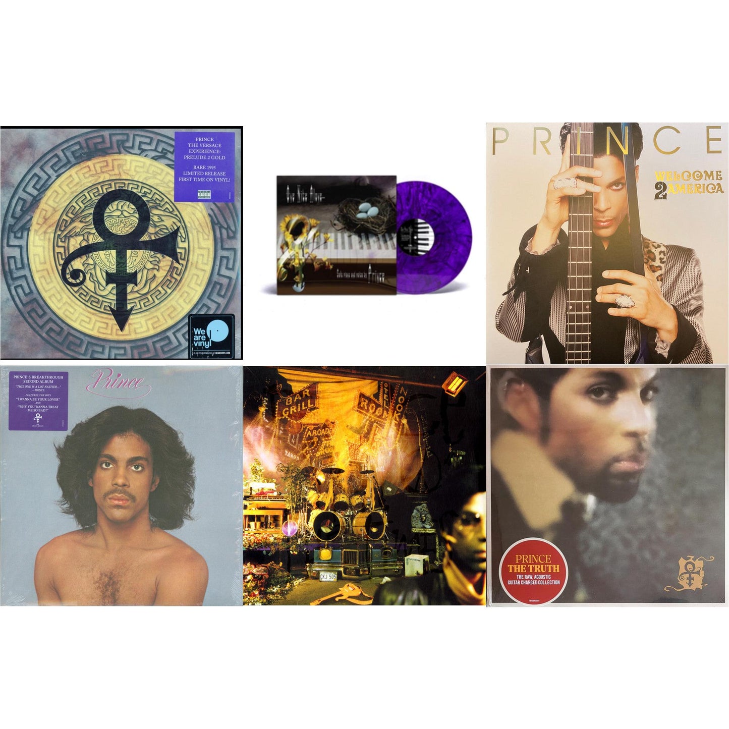 Versace Experience (Prelude 2 Gold) (150G/Purple LP Vinyl/Dl Insert) & One Nite Alone…(Solo Piano & Voice By Prince) (Purple LP Vinyl) & Welcome 2 America (2LP) & Prince (X) & Sign O’ The Times & Truth
