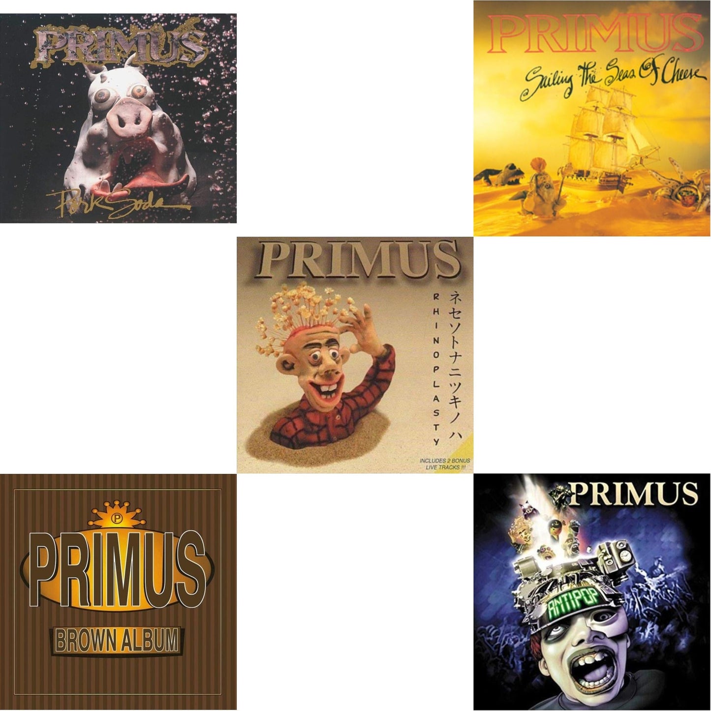 This is a 5 LP Vinyl SKU bundle.
1.This LP Vinyl is brand new.Format: LP VinylMusic Style: Alternative RockThis item's title is: Pork Soda (2 LP)Artist: PrimusBarcode: 602557414400Release Date: 11/16/2018
2.This LP Vinyl is brand new.