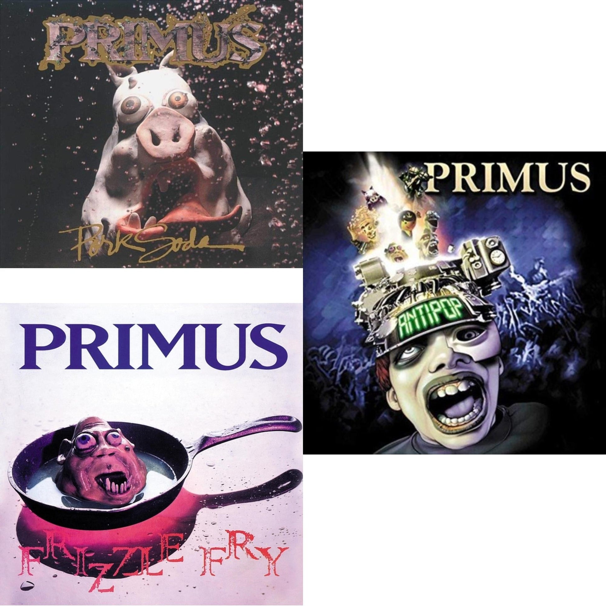 This is a 3 LP Vinyl SKU bundle.
1.This LP Vinyl is brand new.Format: LP VinylMusic Style: Alternative RockThis item's title is: Pork Soda (2 LP)Artist: PrimusBarcode: 602557414400Release Date: 11/16/2018
2.This LP Vinyl is brand new.