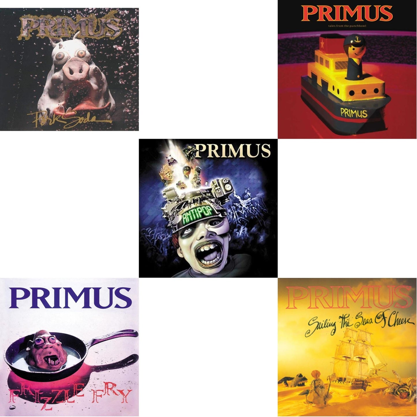 This is a 5 LP Vinyl SKU bundle.
1.This LP Vinyl is brand new.Format: LP VinylMusic Style: Alternative RockThis item's title is: Pork Soda (2 LP)Artist: PrimusBarcode: 602557414400Release Date: 11/16/2018
2.This LP Vinyl is brand new.