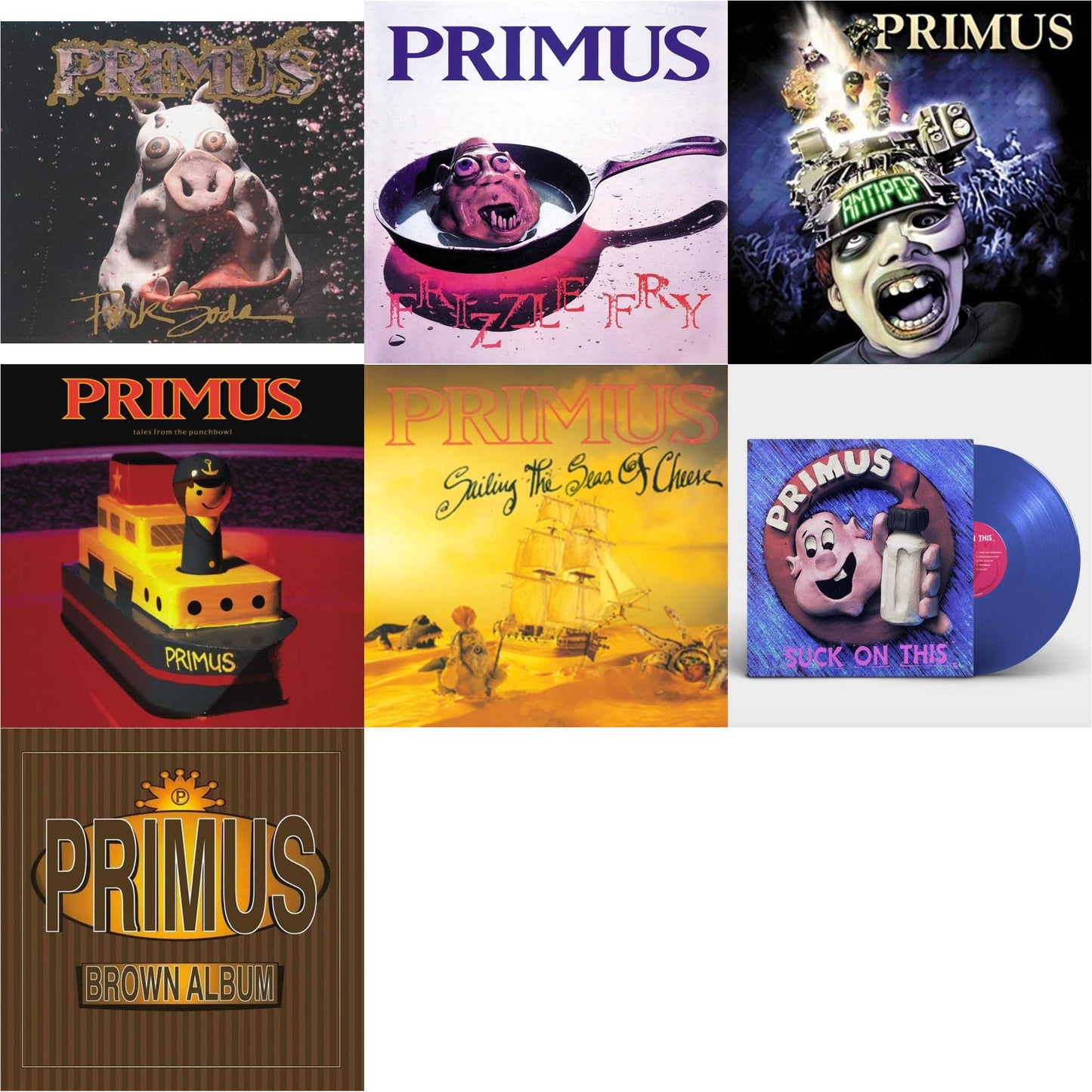 This is a 7 LP Vinyl SKU bundle.
1.This LP Vinyl is brand new.Format: LP VinylMusic Style: Alternative RockThis item's title is: Pork Soda (2 LP)Artist: PrimusBarcode: 602557414400Release Date: 11/16/2018
2.This LP Vinyl is brand new.
