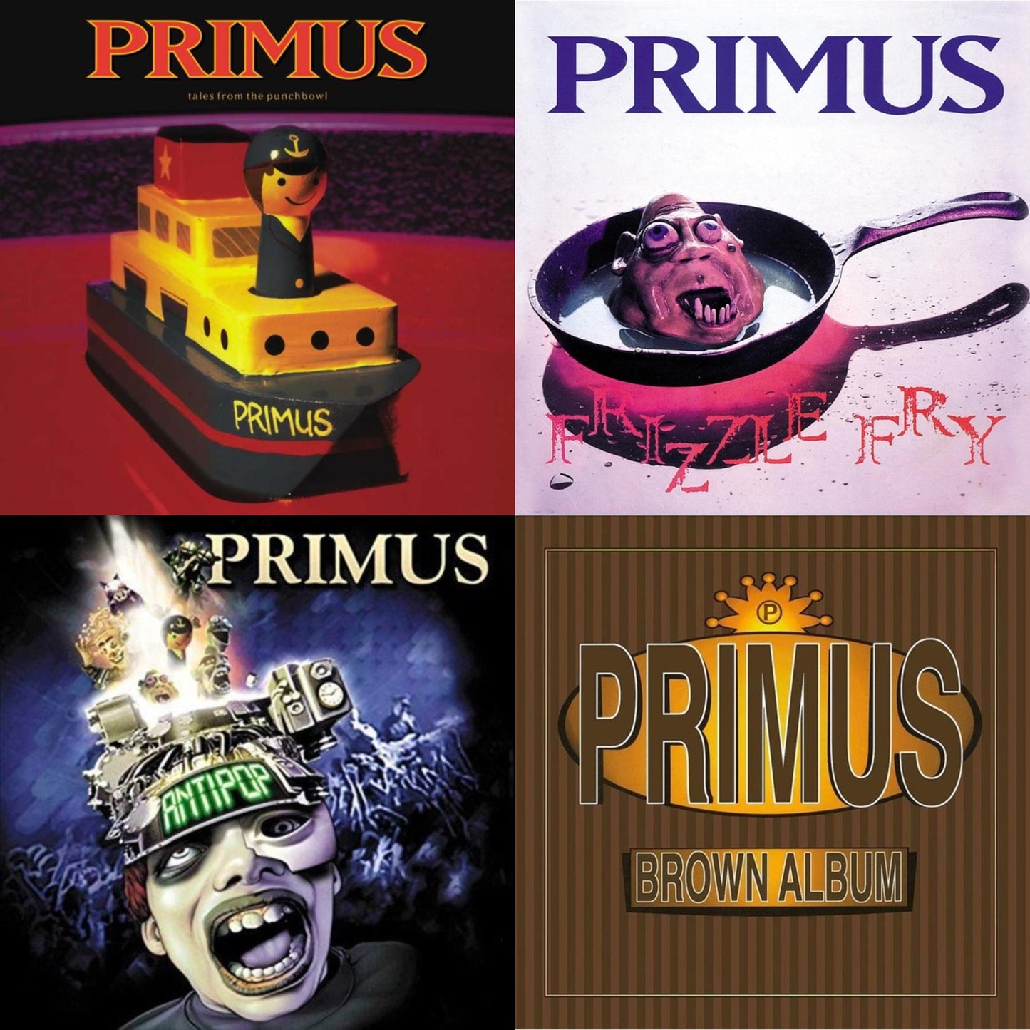 This is a 4 LP Vinyl SKU bundle.
1.This LP Vinyl is brand new.Format: LP VinylMusic Style: Alternative RockThis item's title is: Tales From The Punchbowl (2LP)Artist: PrimusLabel: Interscope RecordsBarcode: 602557670417Release Date: 11/30/2018
2.This LP Vinyl is brand new.