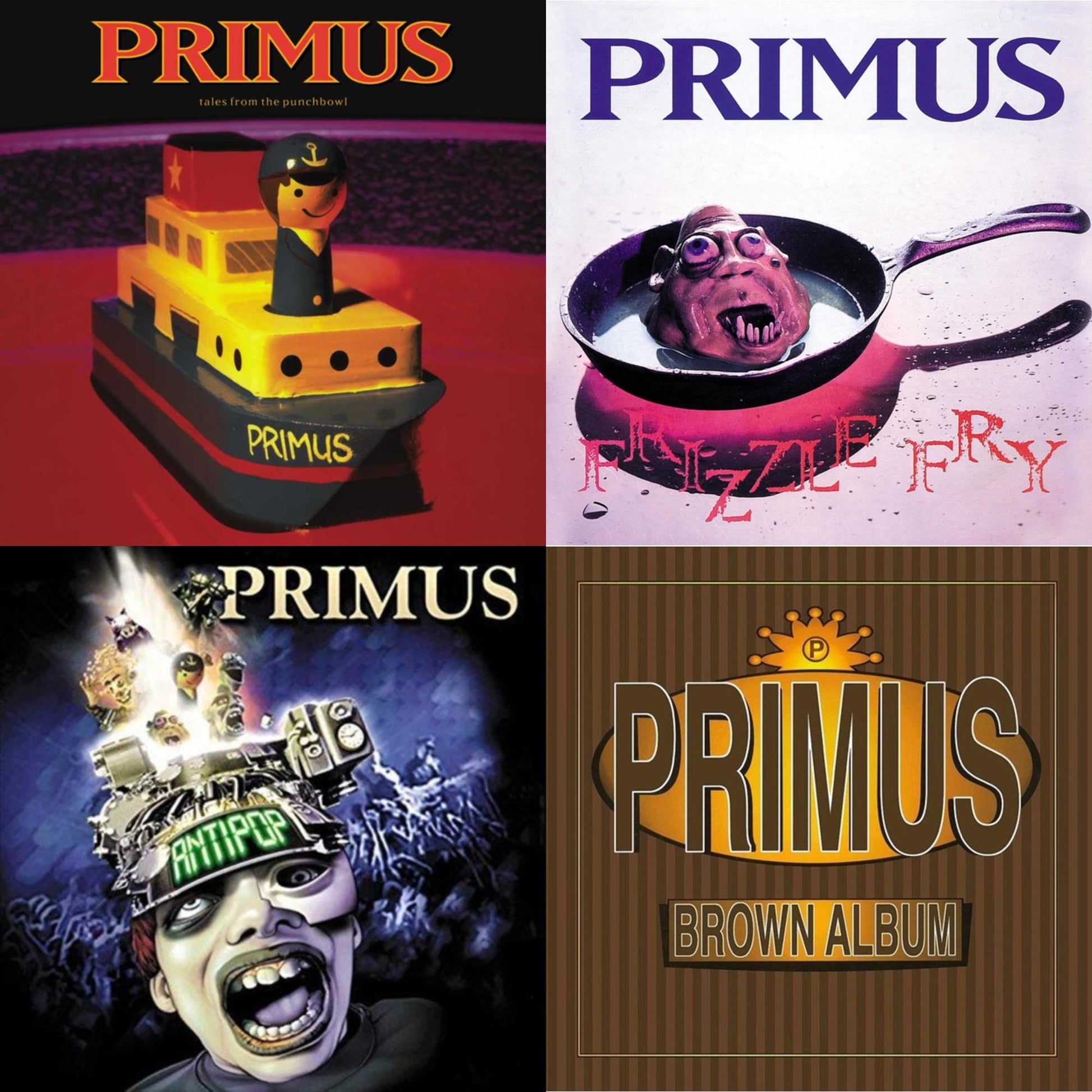 This is a 4 LP Vinyl SKU bundle.
1.This LP Vinyl is brand new.Format: LP VinylMusic Style: Alternative RockThis item's title is: Tales From The Punchbowl (2LP)Artist: PrimusLabel: Interscope RecordsBarcode: 602557670417Release Date: 11/30/2018
2.This LP Vinyl is brand new.