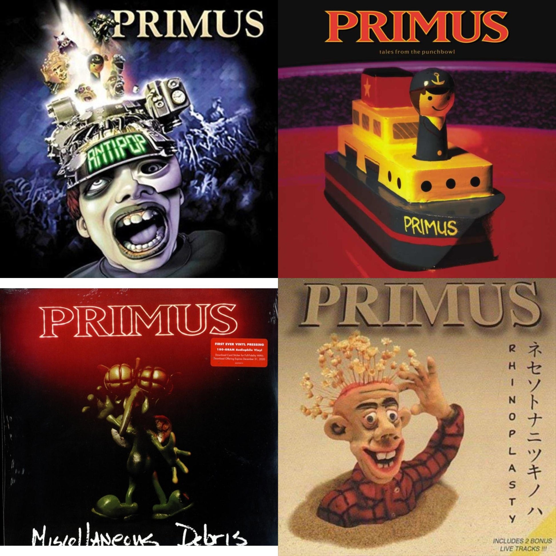 This is a 4 LP Vinyl SKU bundle.
1.This LP Vinyl is brand new.Format: LP VinylMusic Style: Alternative RockThis item's title is: Antipop (2 LP)Artist: PrimusLabel: Universal Music GroupBarcode: 602557670394Release Date: 12/14/2018
2.This LP Vinyl is brand new.